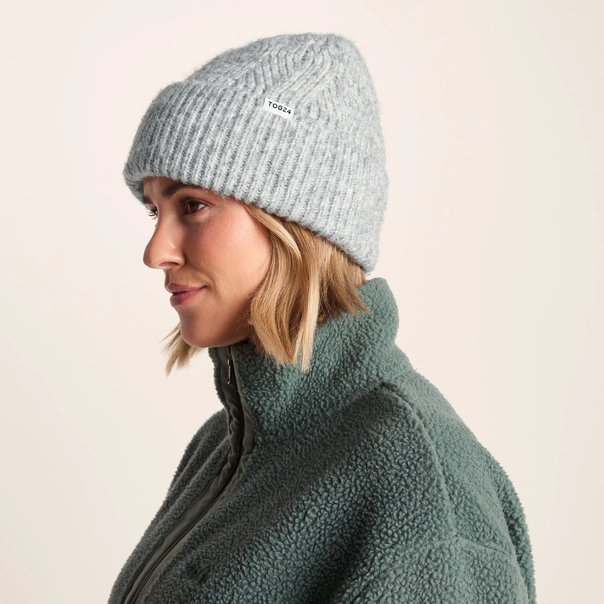 Abby Knit Hat - Ice Grey Marl - Image 2