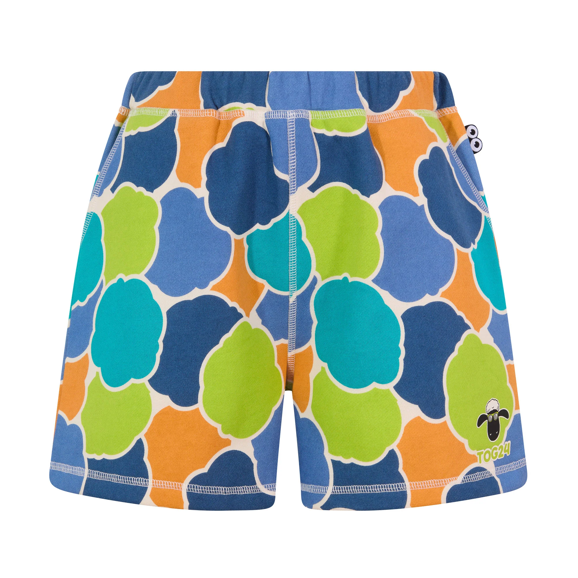 Afrino Kids Shaun the Sheep Sweatshort - Lime Cloud Print - Image 7
