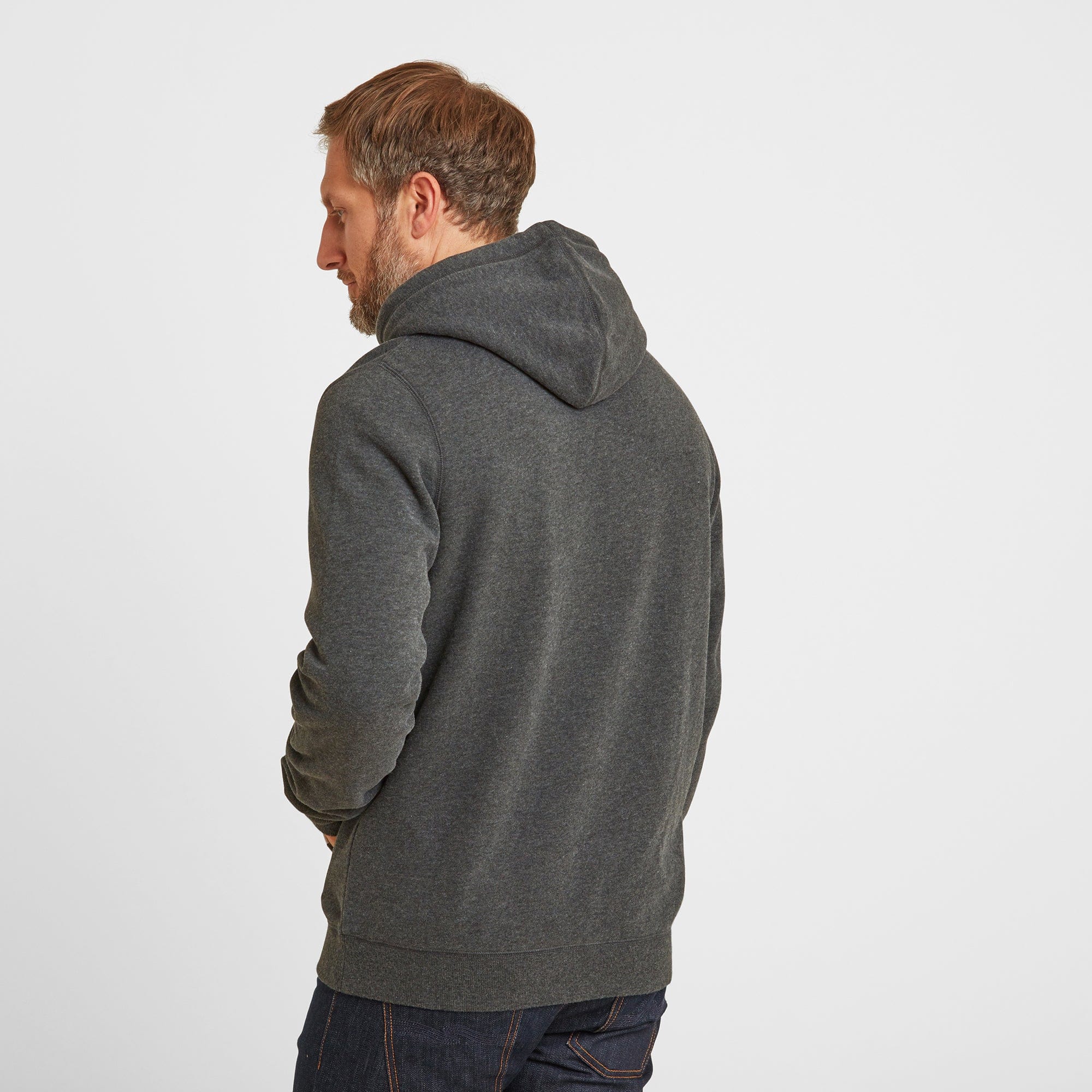 Alden Mens Supersoft Hoody - Dark Grey Marl - Image 3