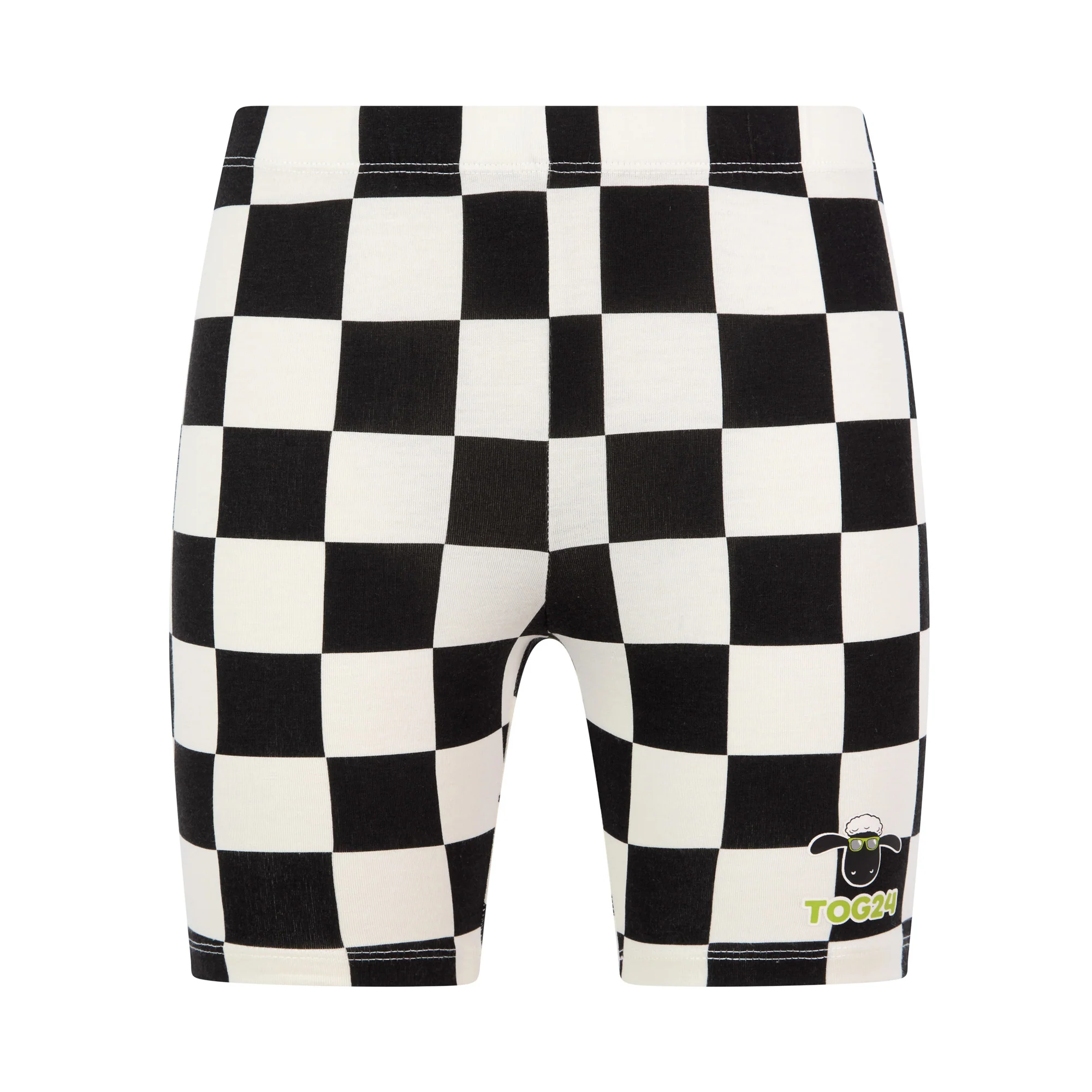 Altay Kids Shaun the Sheep Cycling Short - Black Woolly Checkerboard