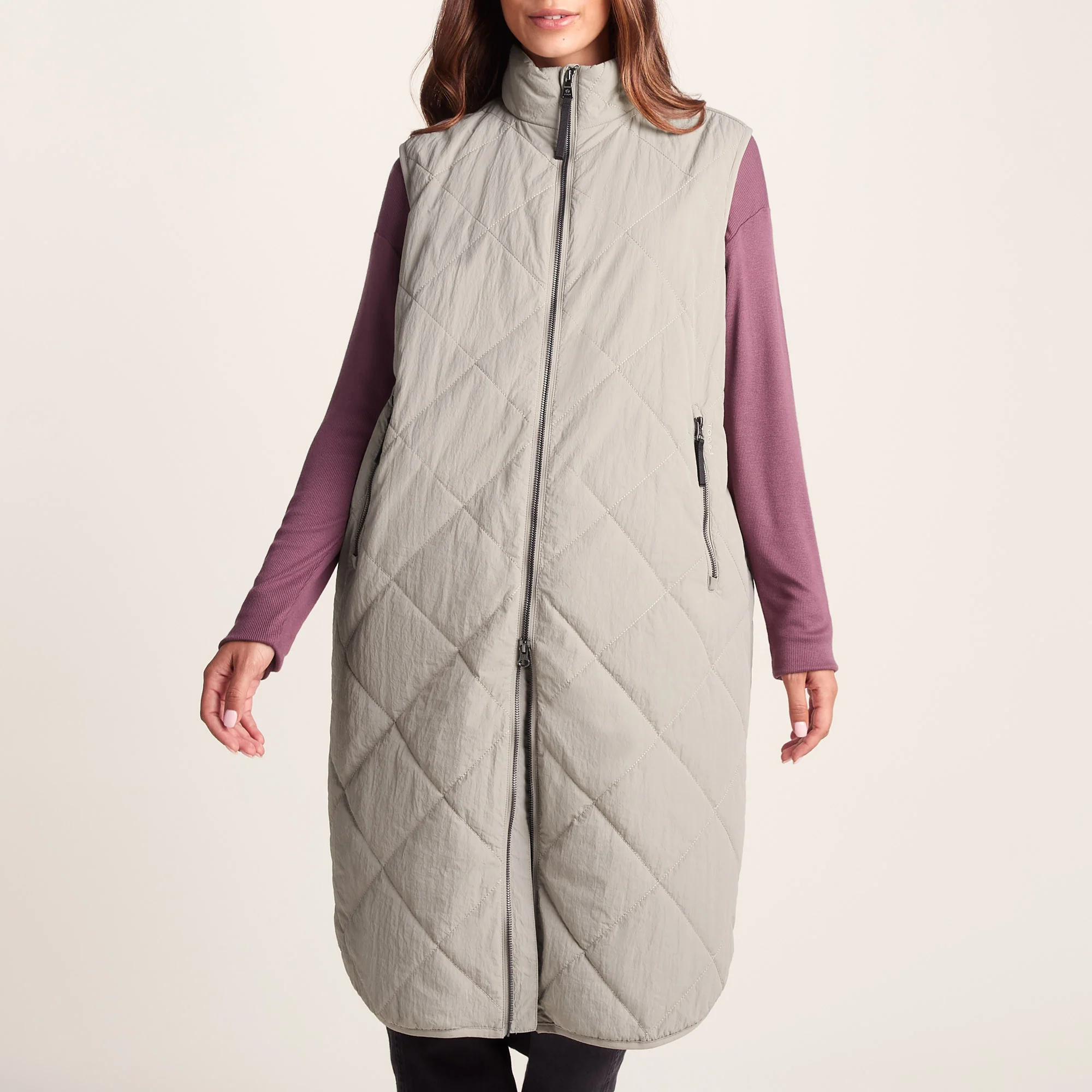 Anda Womens Shower Resistant Insulated Gilet - Dark Taupe - Image 6