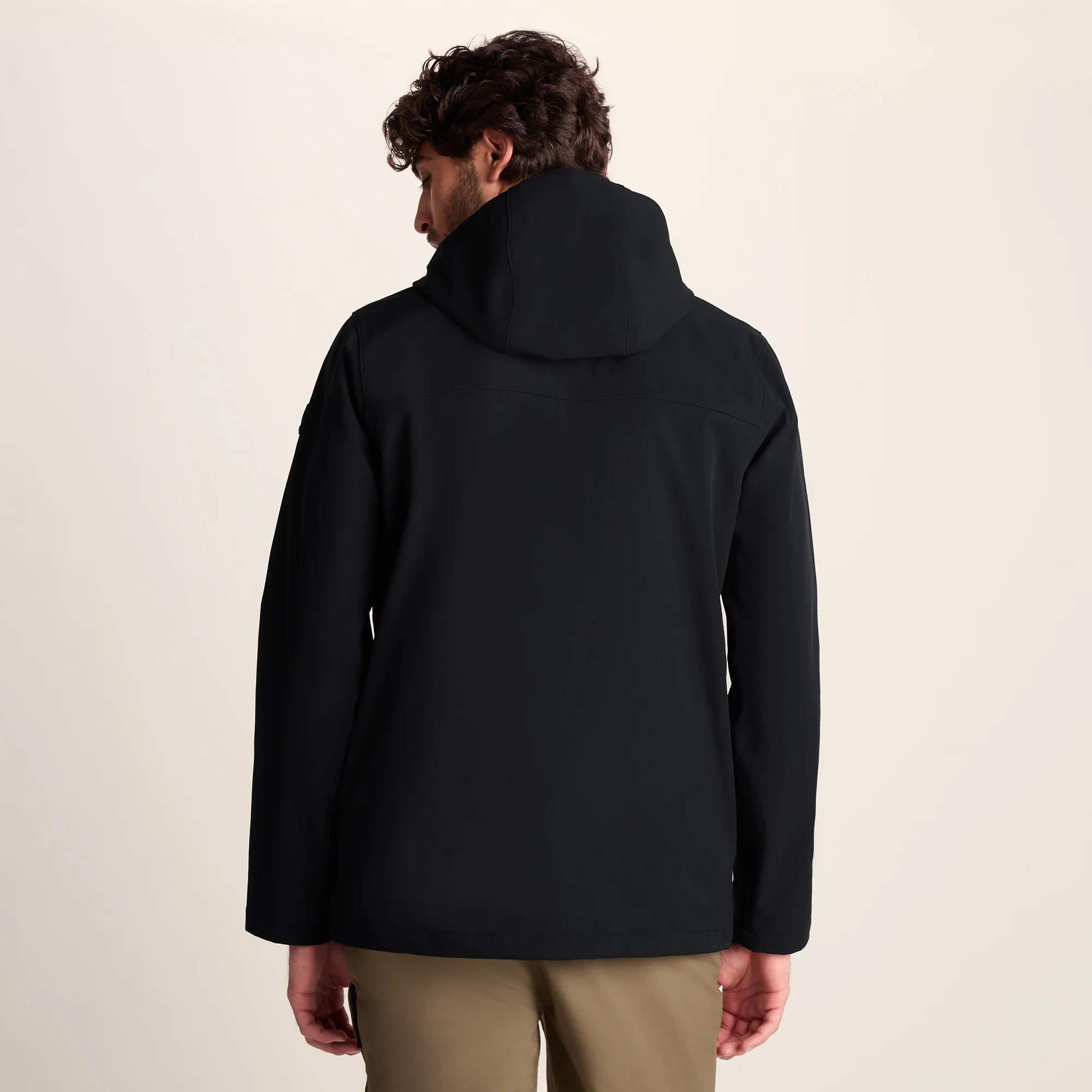 Andro Mens Hooded Waterproof Softshell Jacket - Black - Image 3