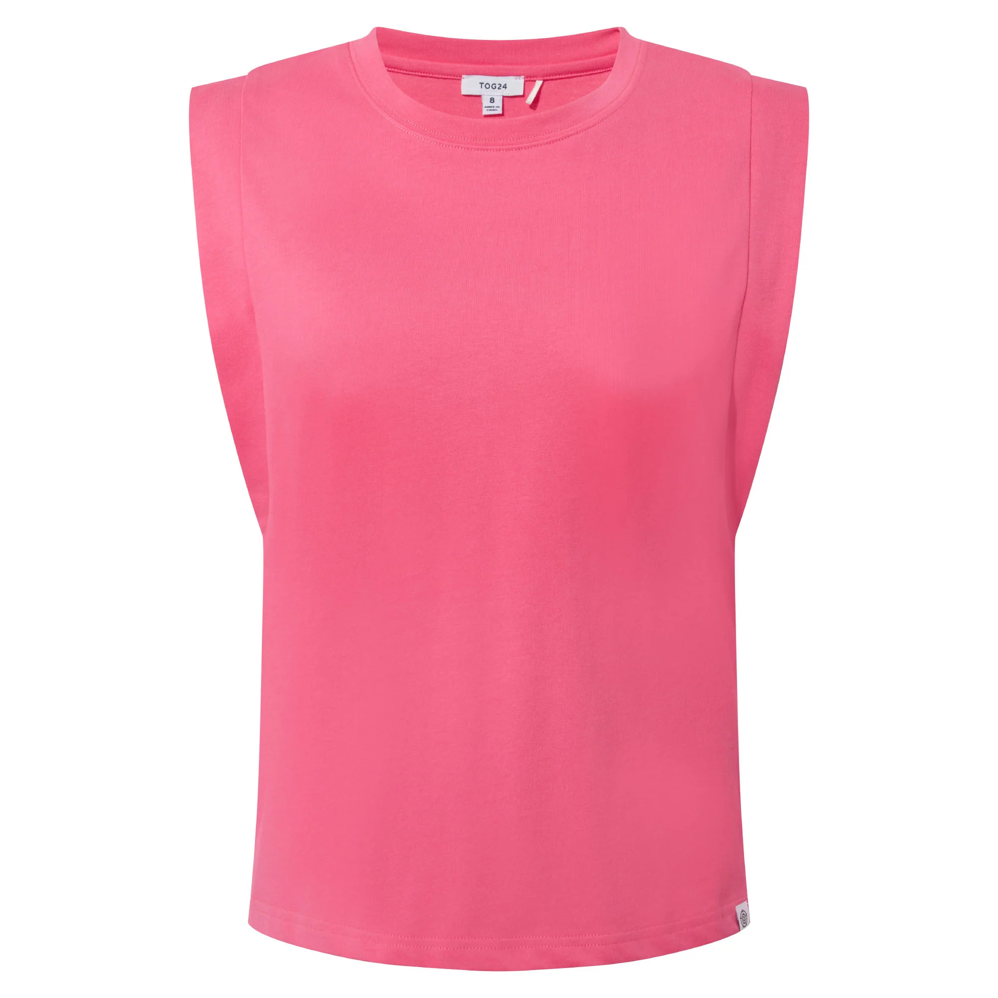 April Womens 100% Cotton Supersoft Boxy Fit Vest - Pink Flambe - Image 6