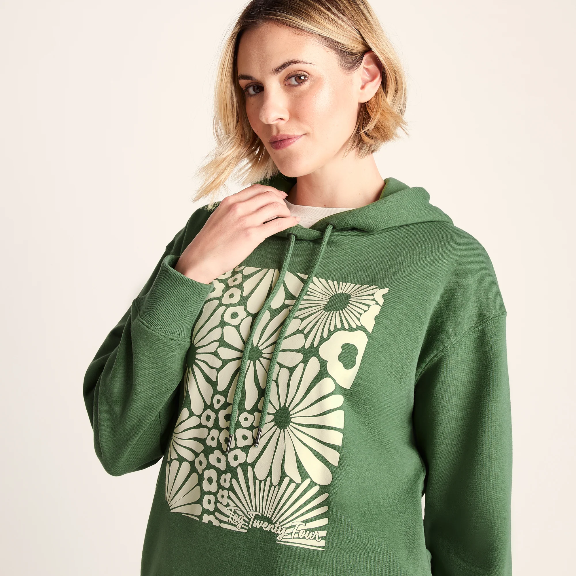 Aria Womens Supersoft Relaxed Fit Hoody - Dark Matcha - Image 5