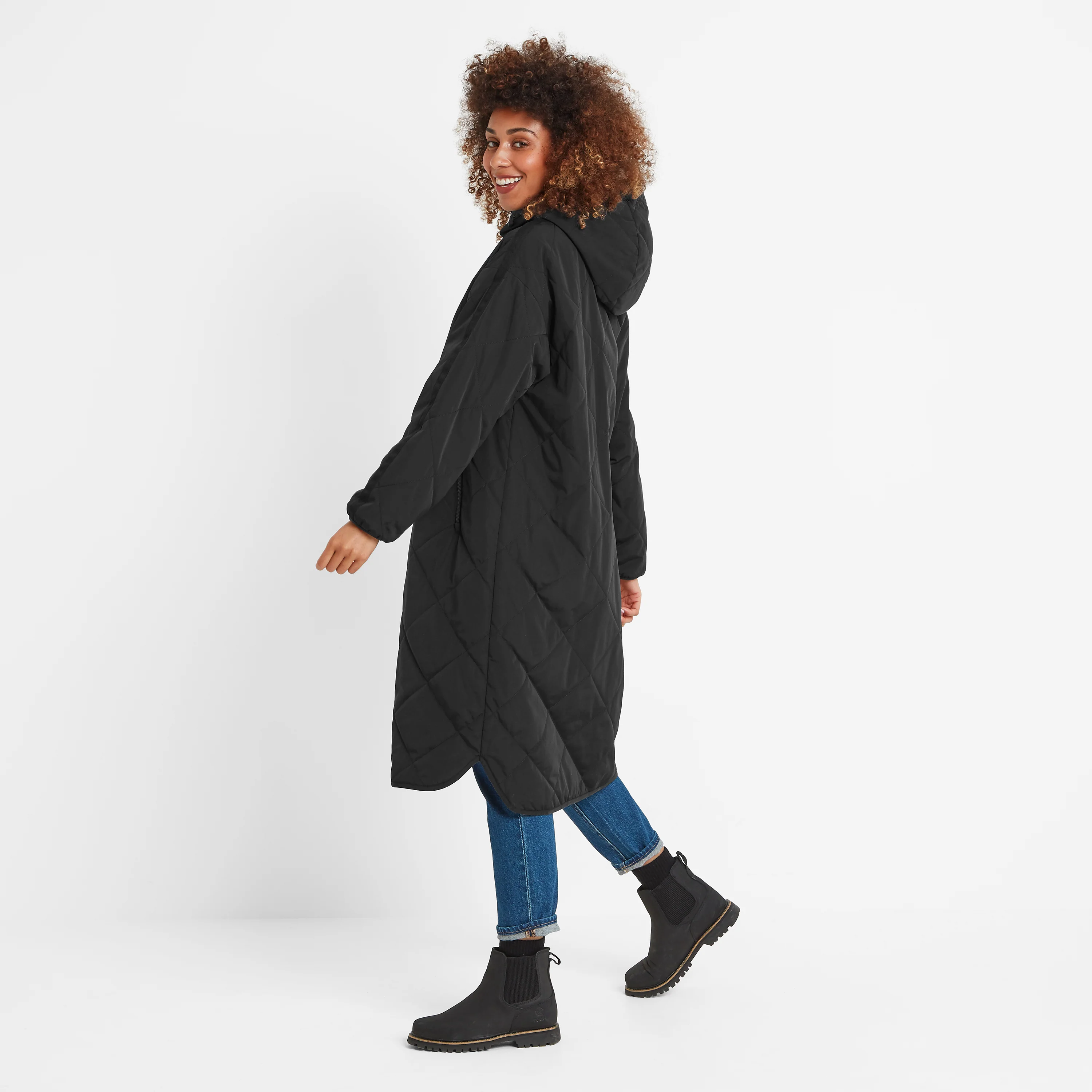 Banton Womens Oversized Shower Resistant Insulated Jacket - Black - Image 7