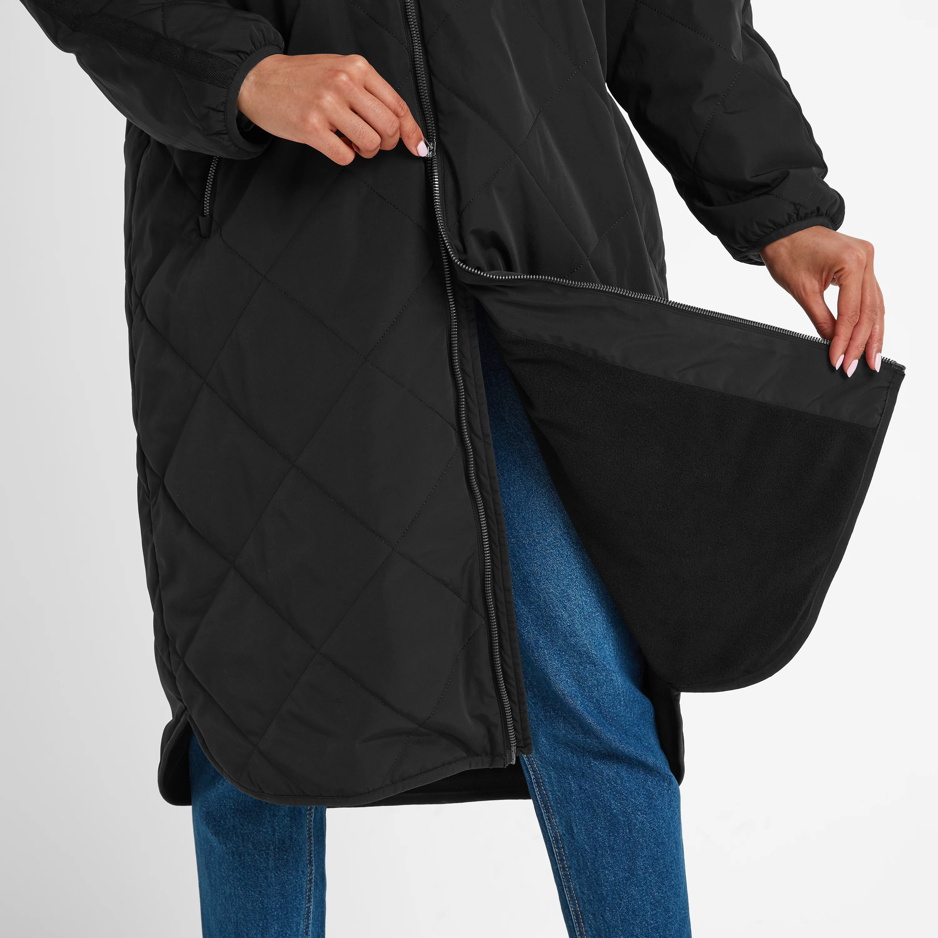 Banton Womens Oversized Shower Resistant Insulated Jacket - Black - Image 8