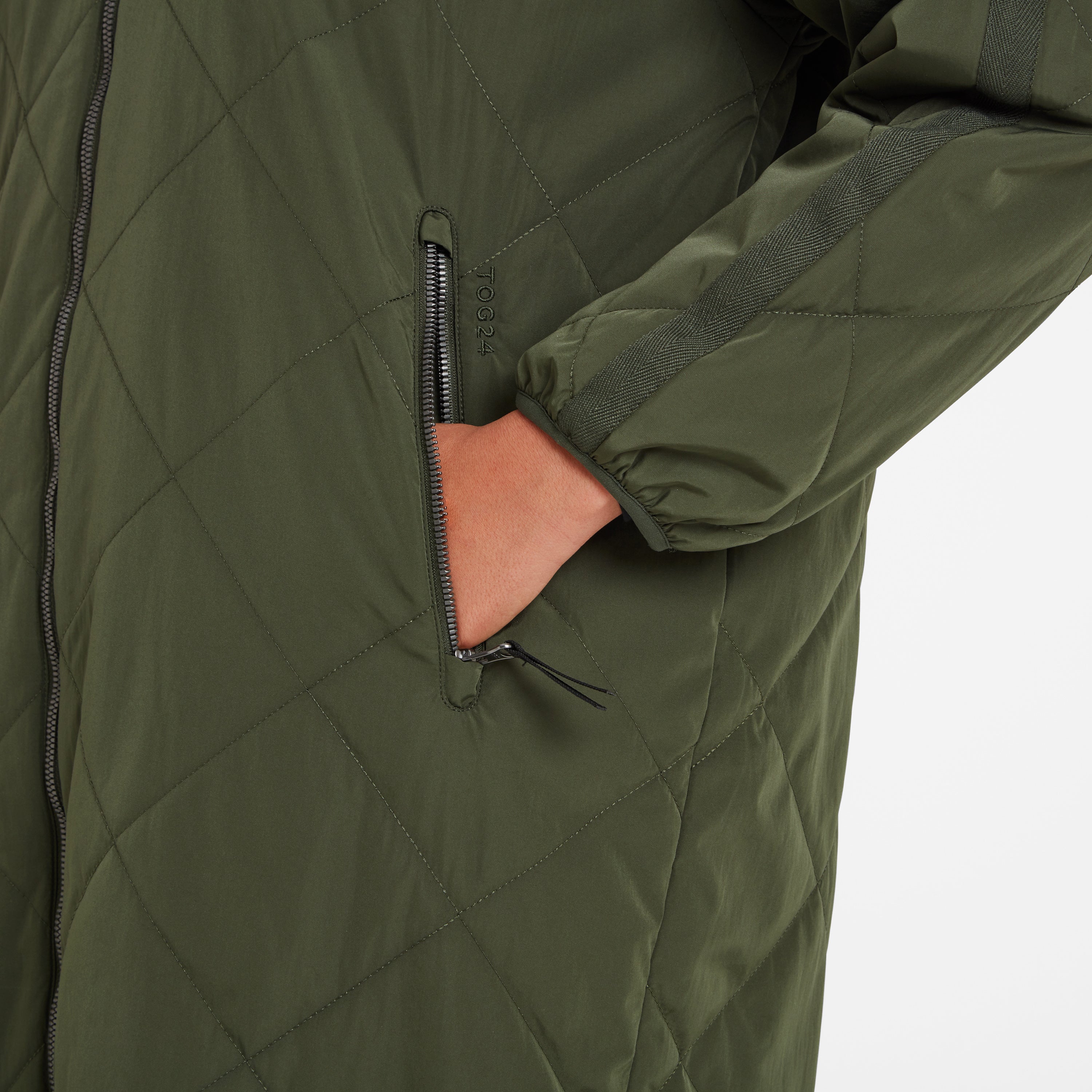 Banton Womens Oversized Shower Resistant Insulated Jacket - Dark Green - Image 5