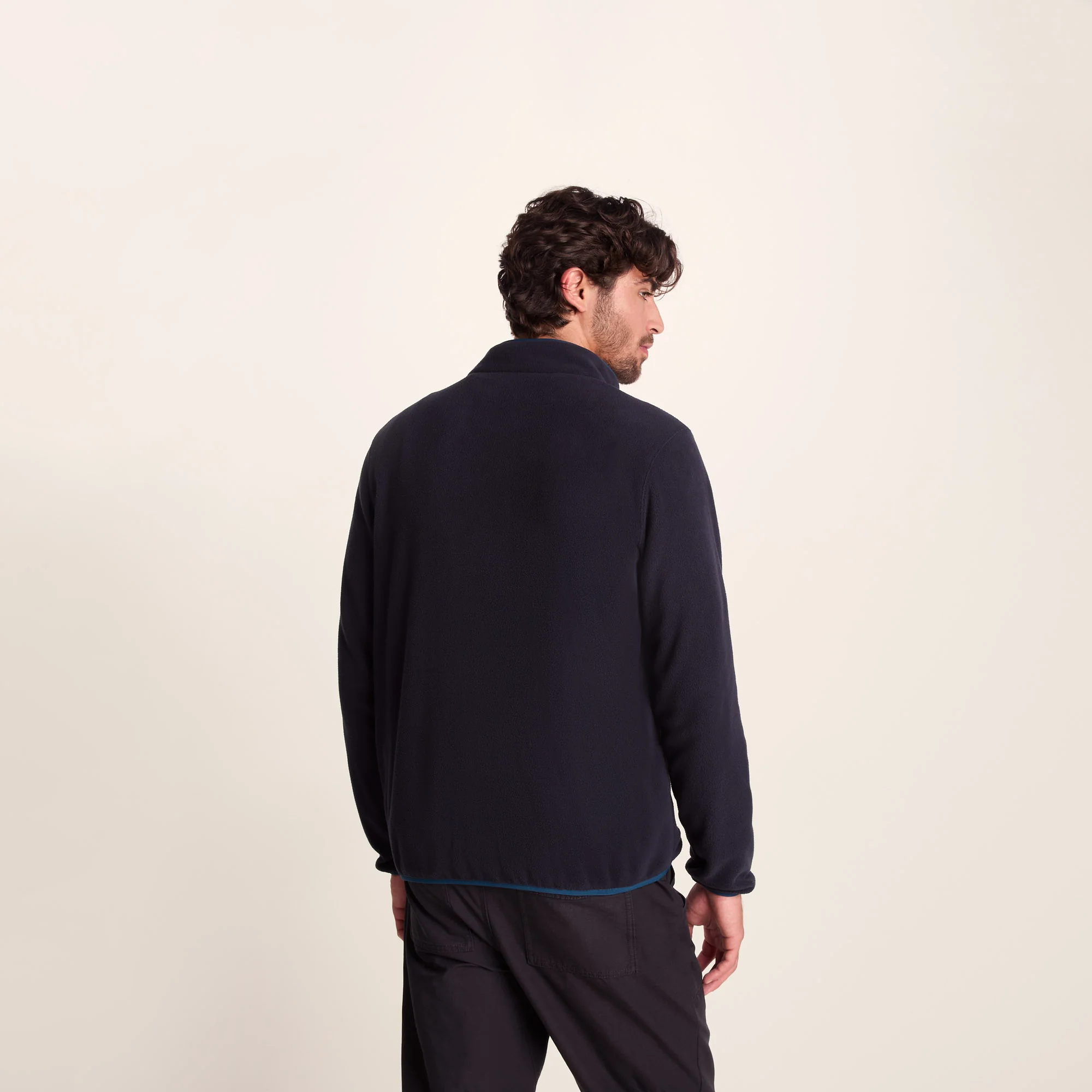 Banwell Mens Microfleece Jacket - Dark Indigo/Petrol Green - Image 3