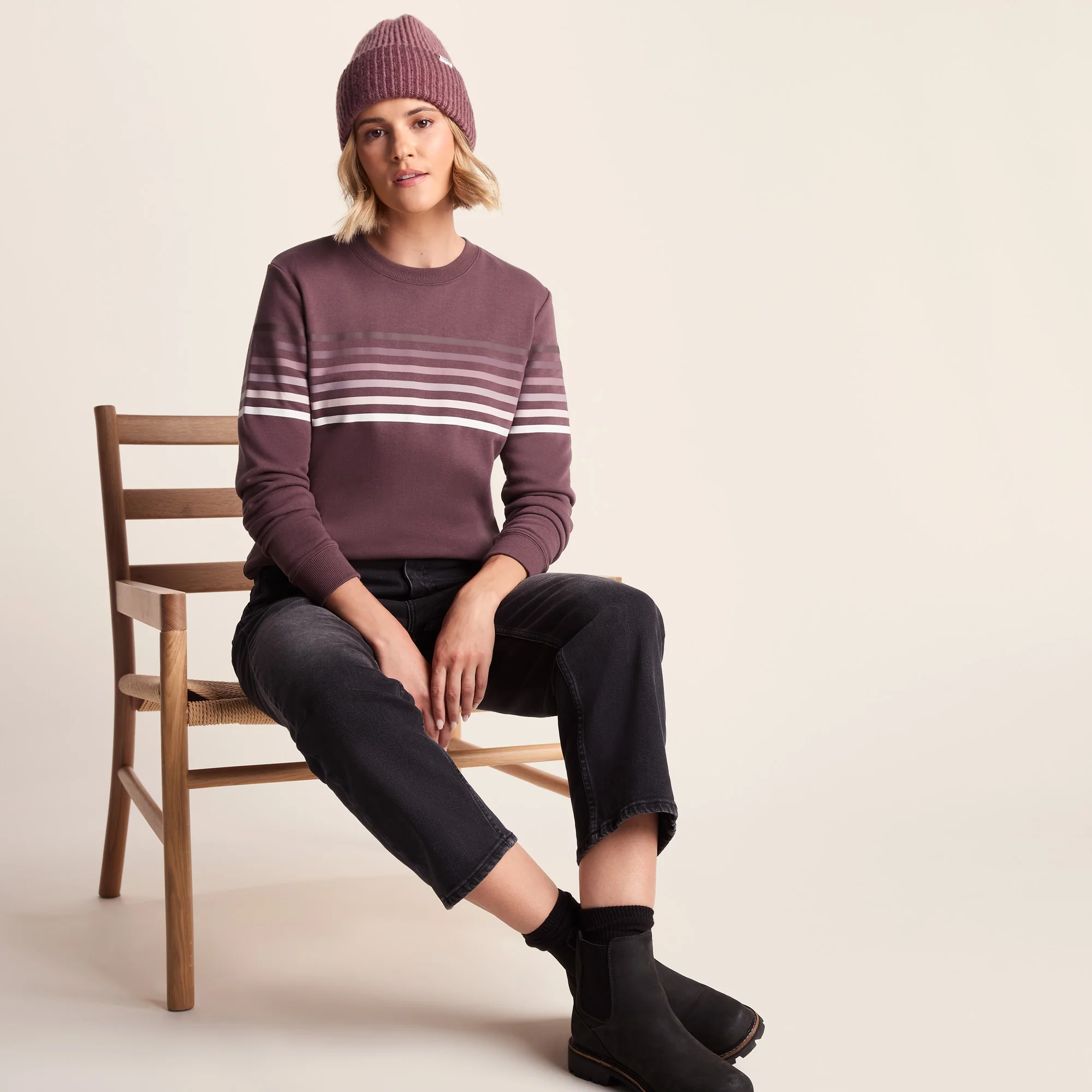 Bayman Womens Supersoft Sweat - Dark Mauve - Image 4