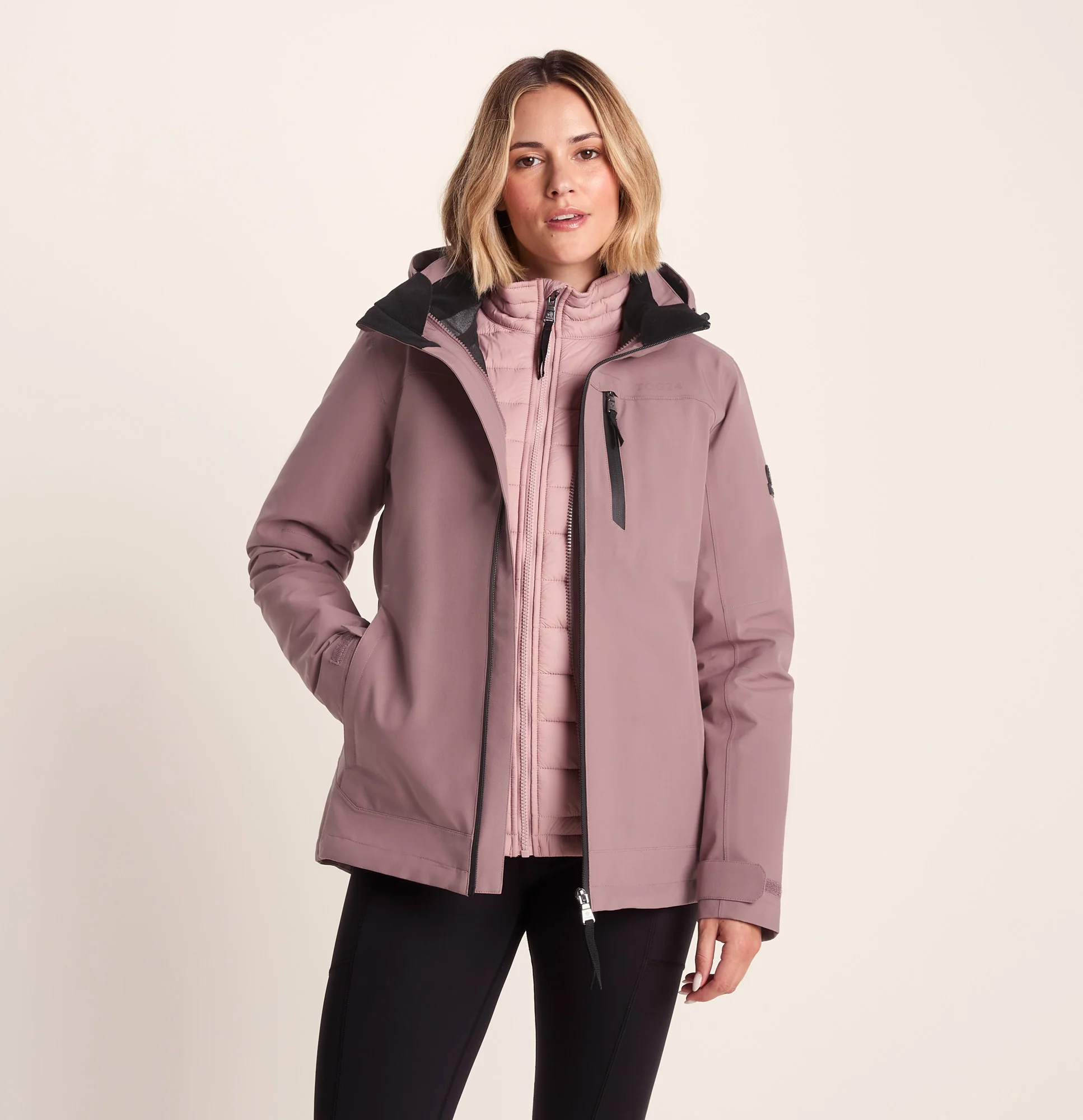 Beverley Womens 3-in-1 Waterproof Jacket - Mauve - Image 10