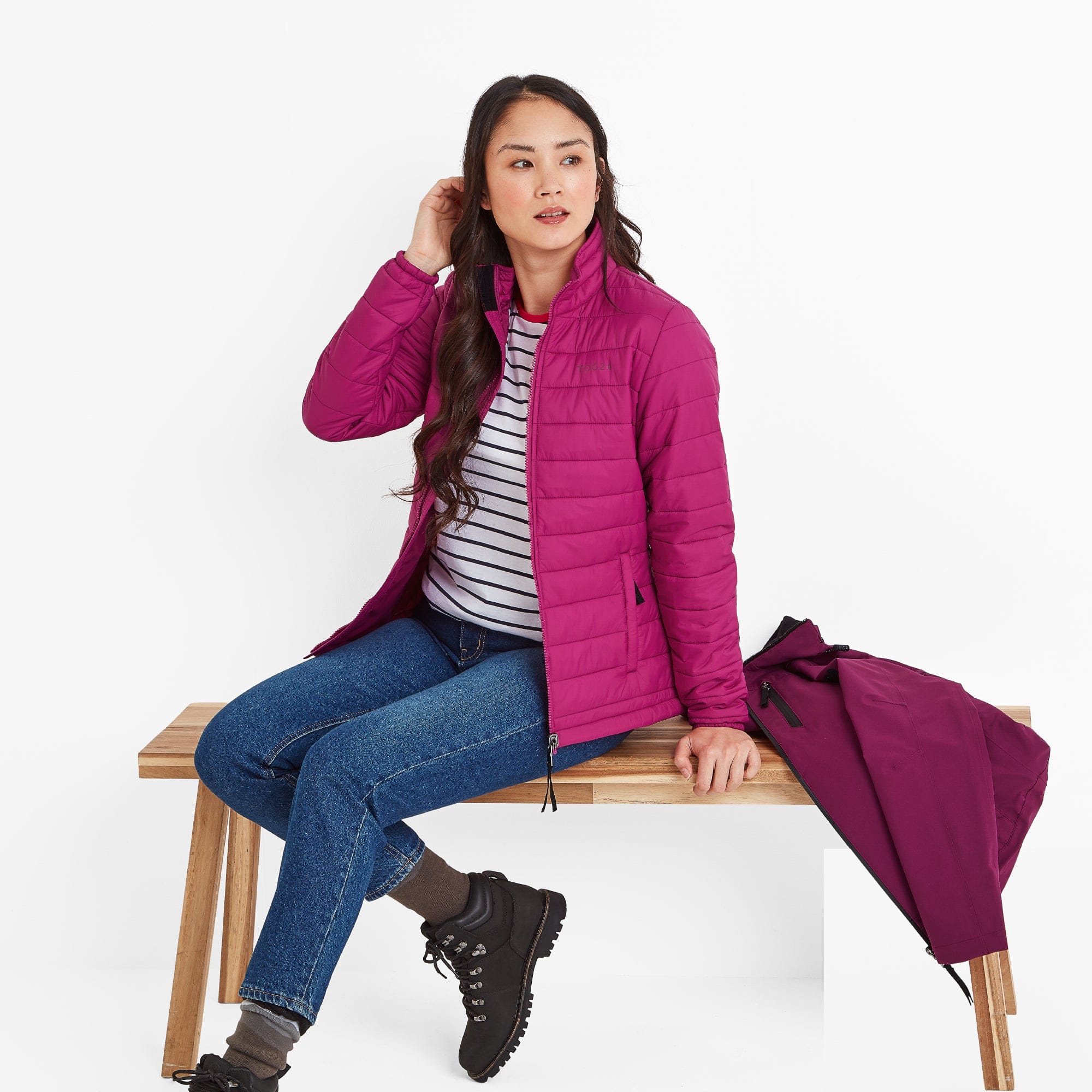 Beverley Womens 3-in-1 Waterproof Jacket - Purple Berry - Image 4