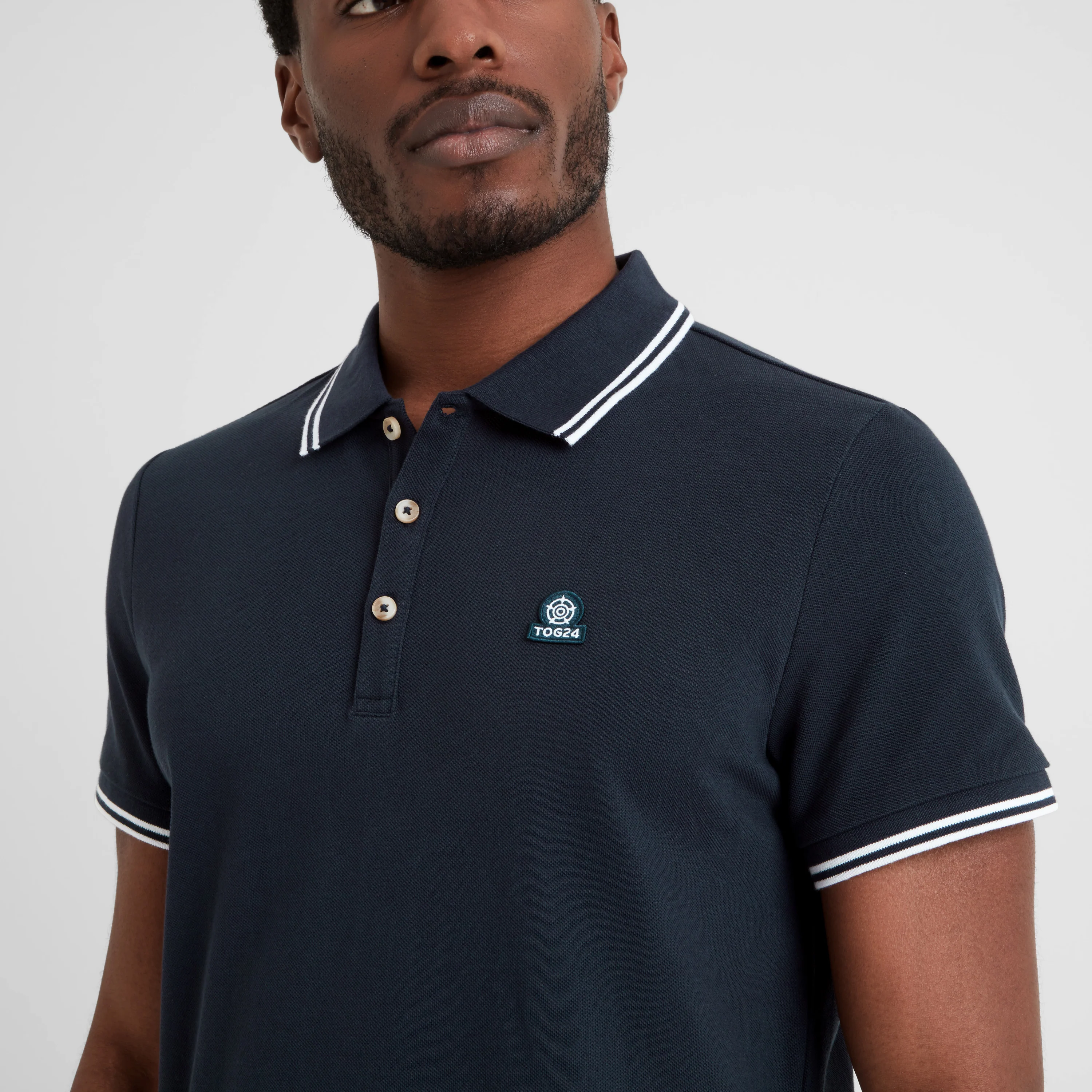 Biston Mens 100% Cotton Pique Polo Shirt - Dark Indigo - Image 5