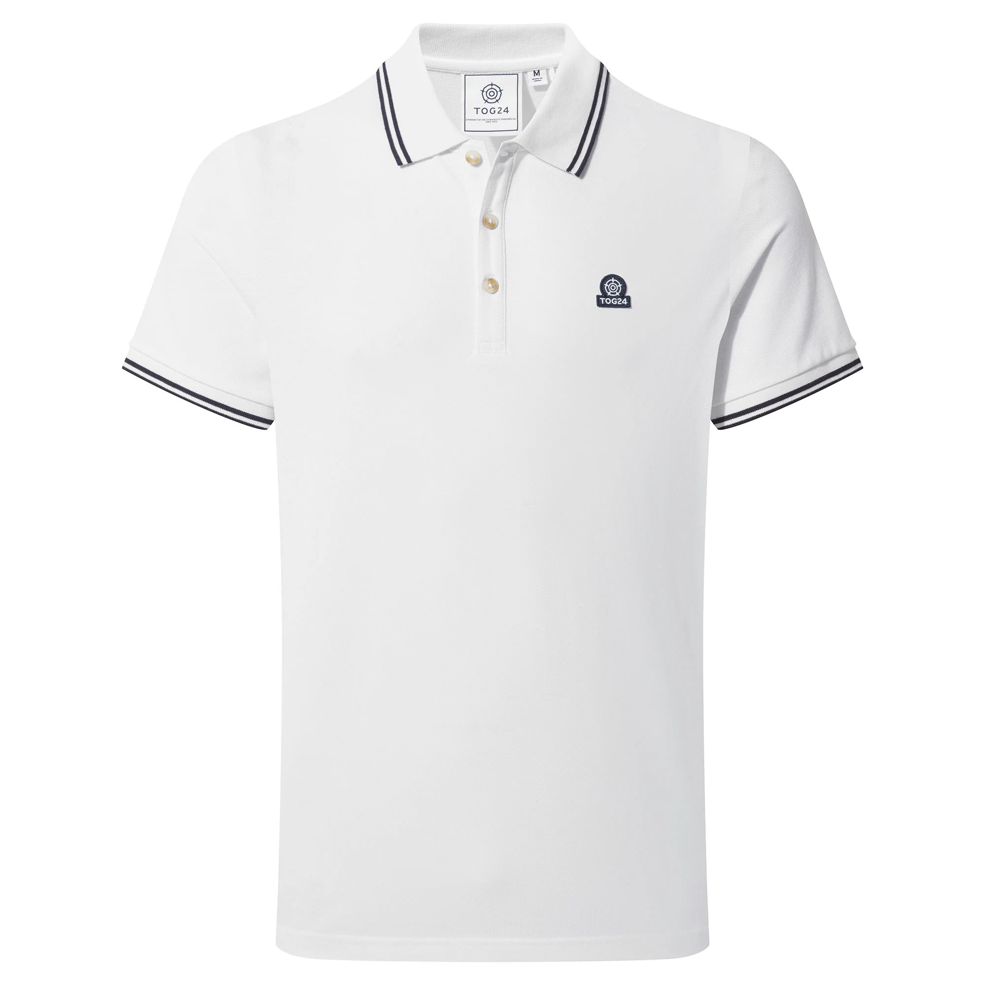 Biston Mens 100% Cotton Pique Polo Shirt - Optic White - Image 6
