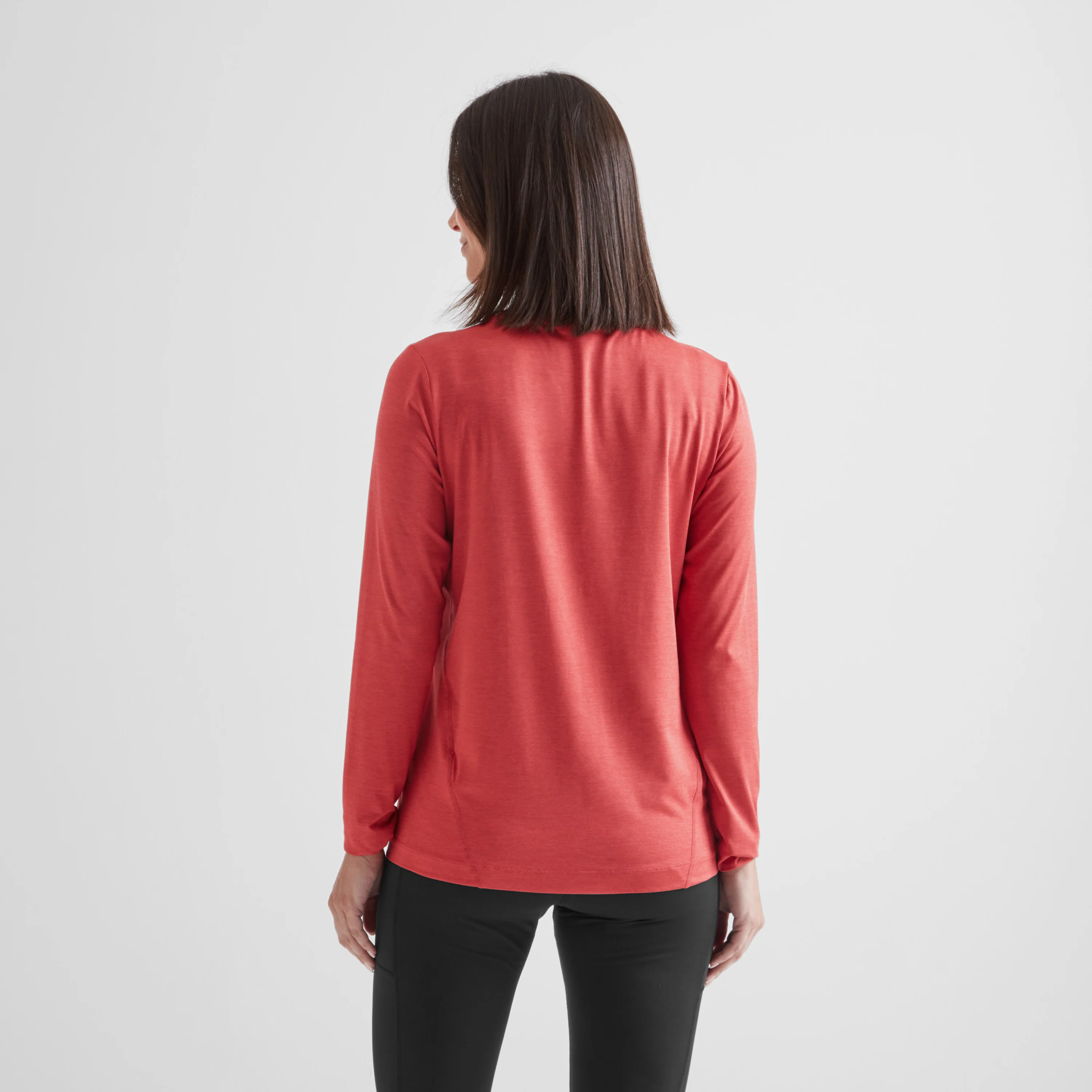 Blakely Womens Long Sleeve Performance Top - Cranberry Marl - Image 5