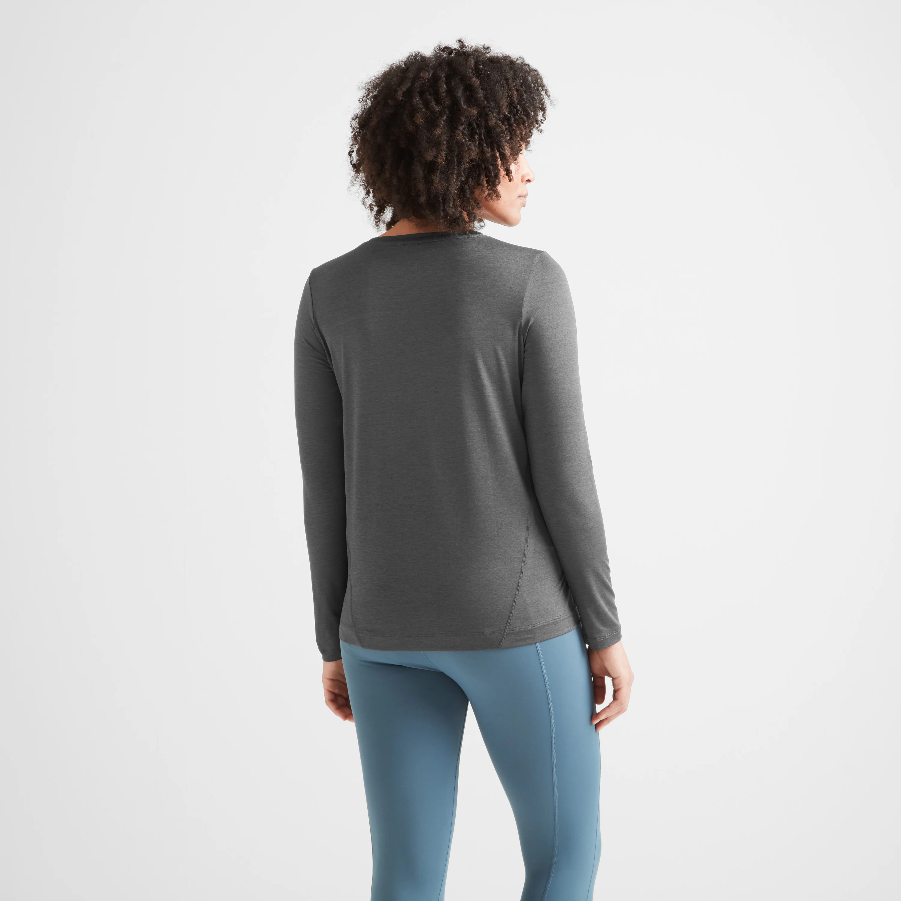 Blakely Womens Long Sleeve Performance Top - Dark Grey Marl - Image 3
