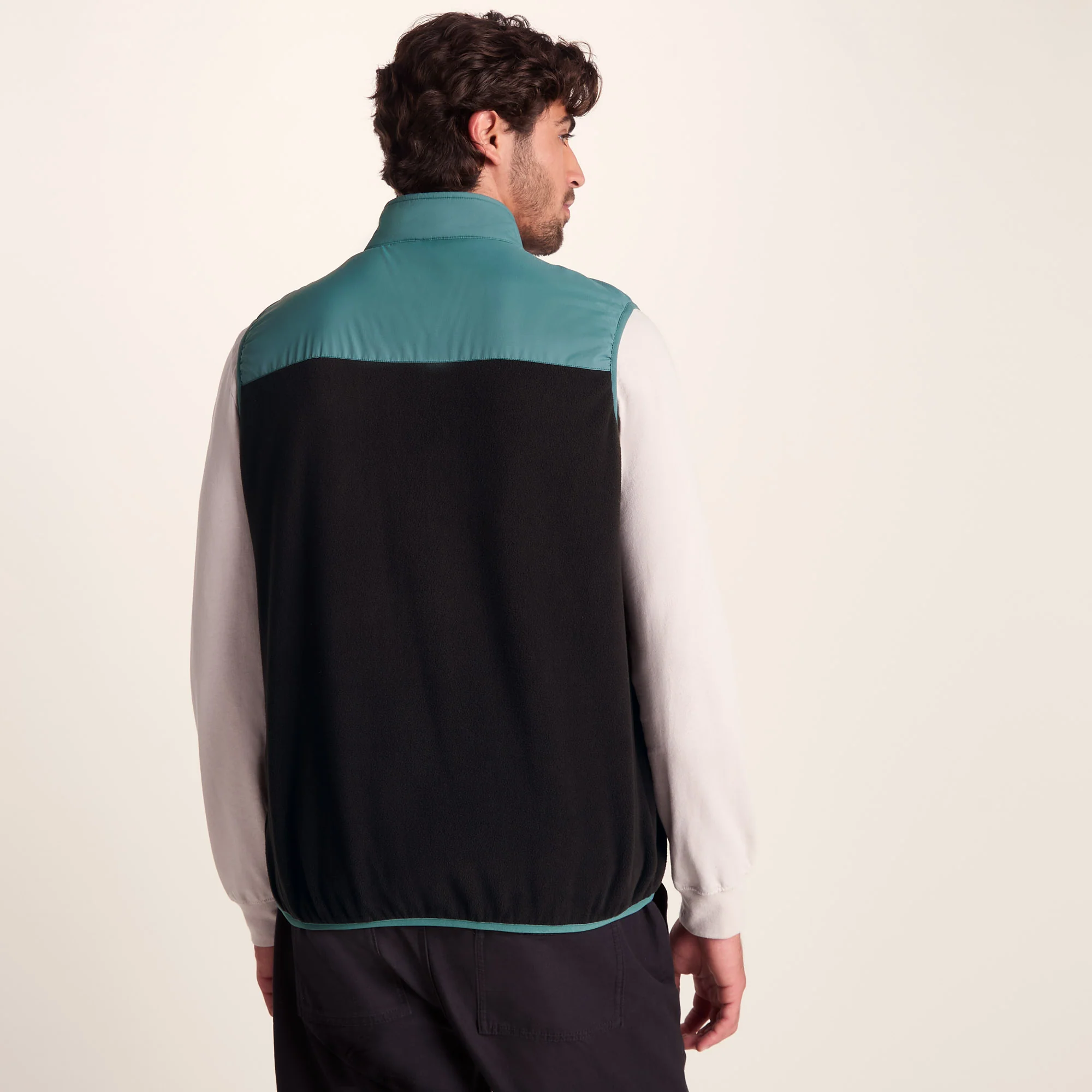 Boltby Mens Relaxed Fit Microfleece Gilet - Hydro Blue/Black - Image 4