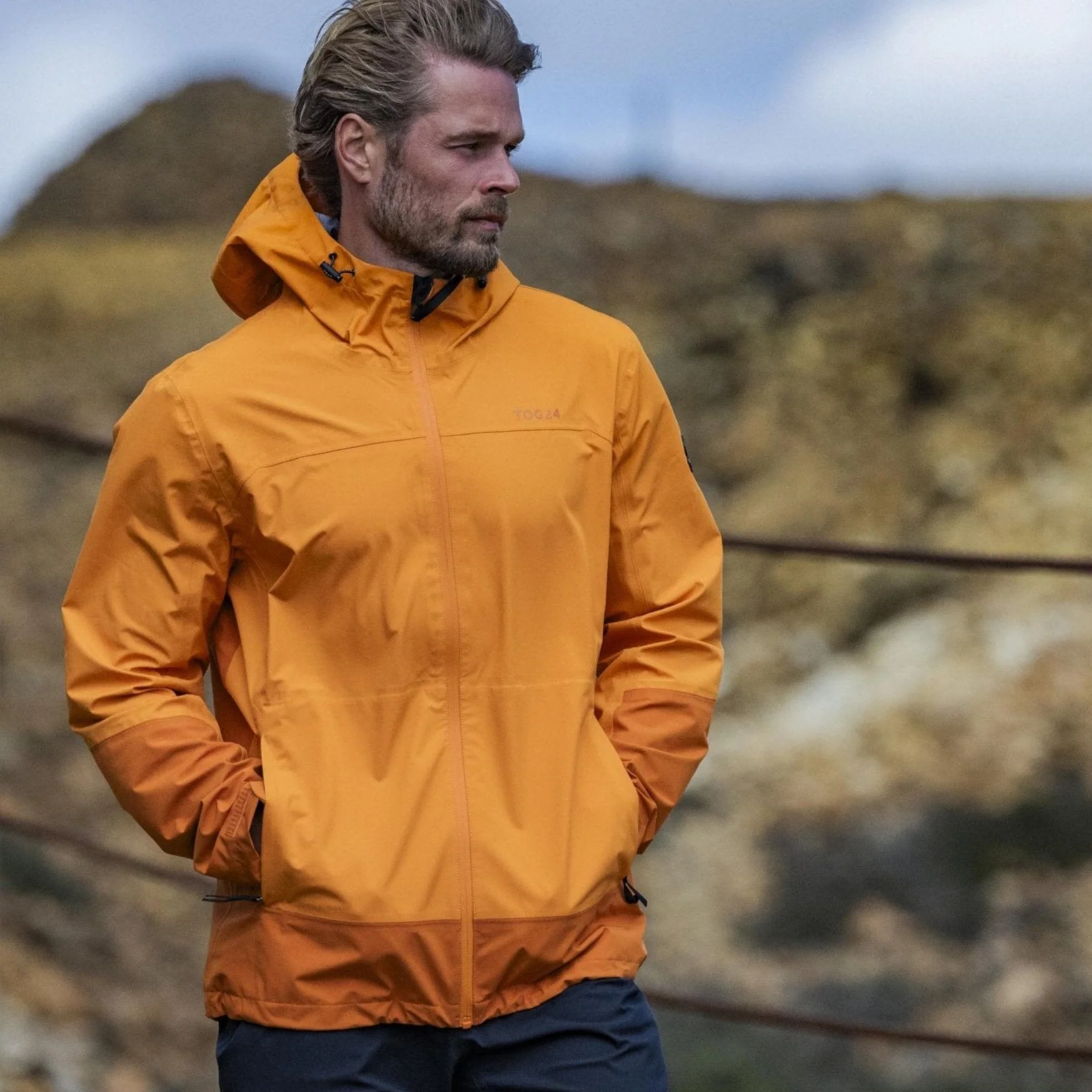 Bowston Mens Performance Waterproof Jacket - Tangerine - Image 3