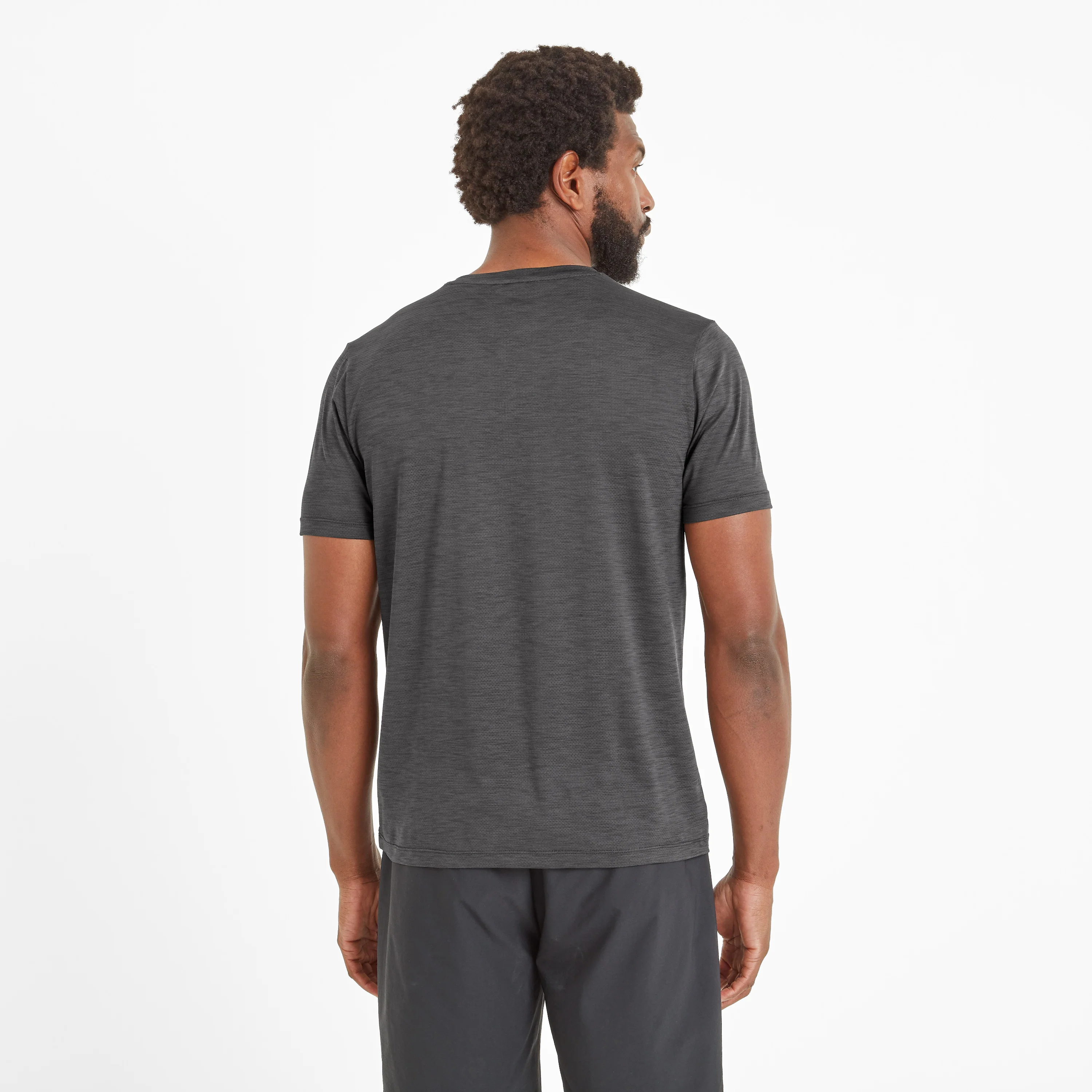 Boyton Mens Tech Short Sleeve Top - Black Marl - Image 3