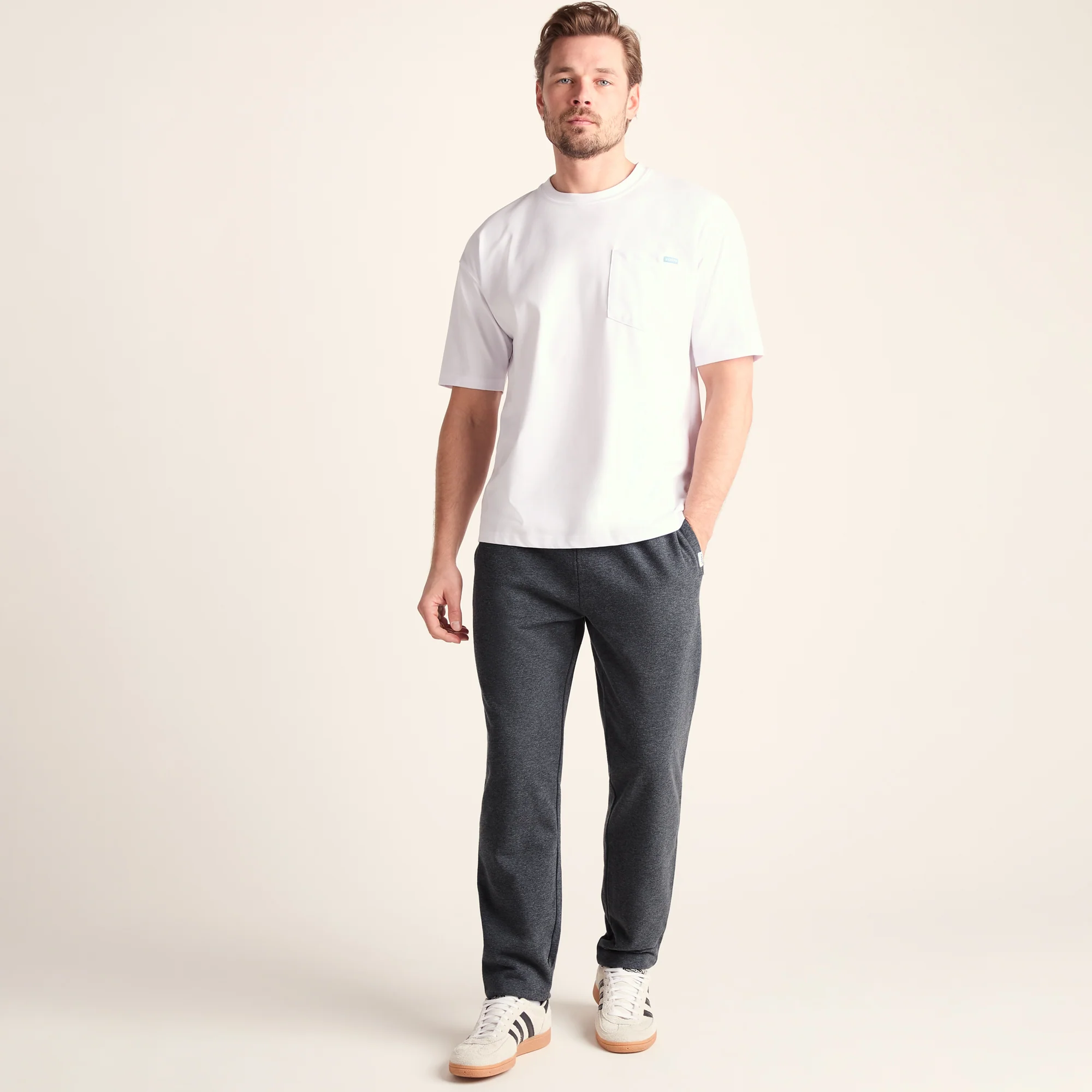 Bradley Mens Sweat Pants - Dark Grey Marl - Image 2