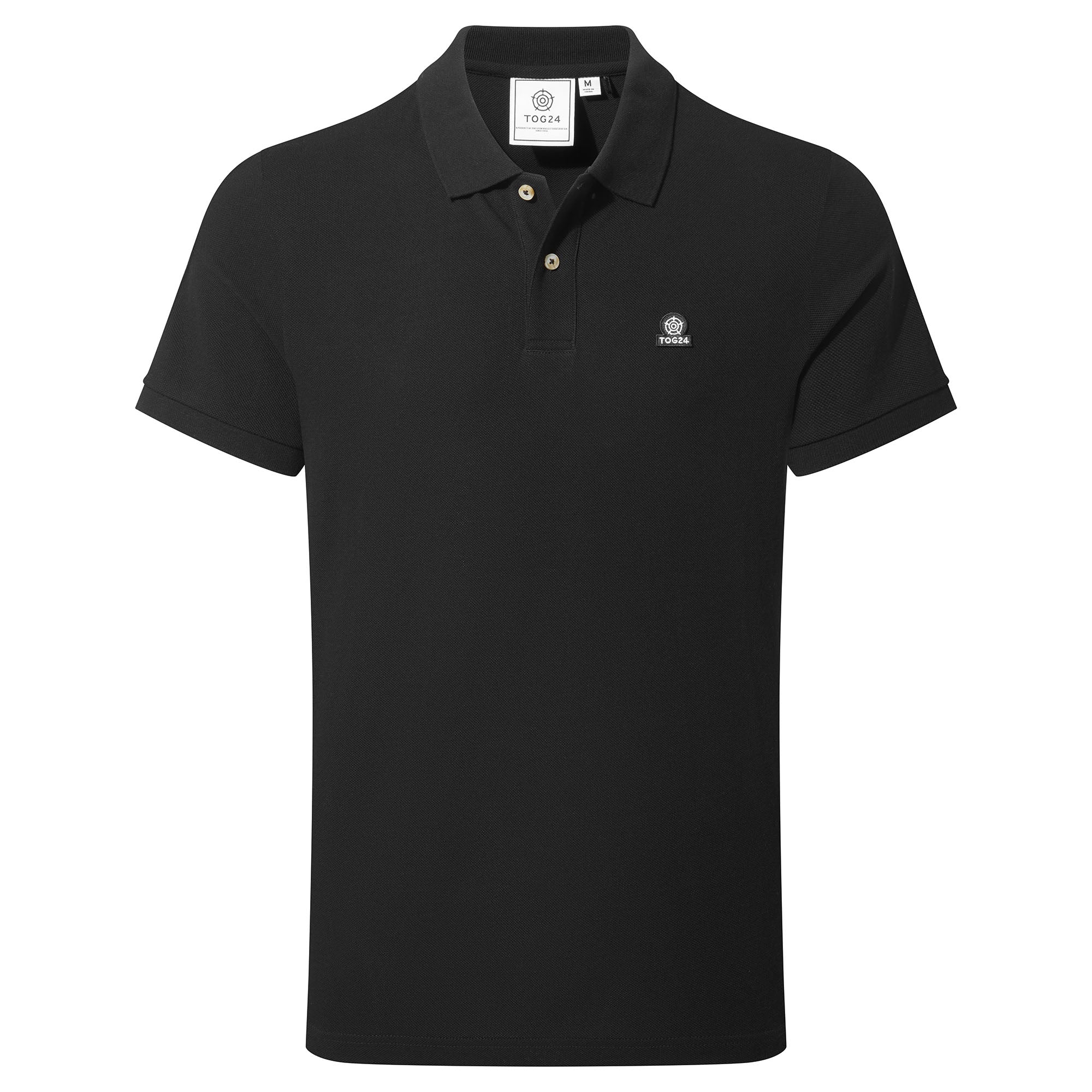 Braunton Mens 100% Cotton Pique Polo Shirt - Black - Image 6