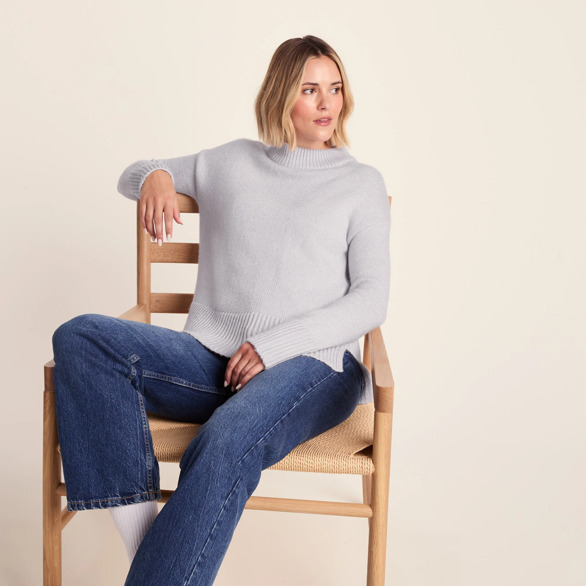 Bree Womens Supersoft Knitted Jumper - Lavender Grey - Image 6