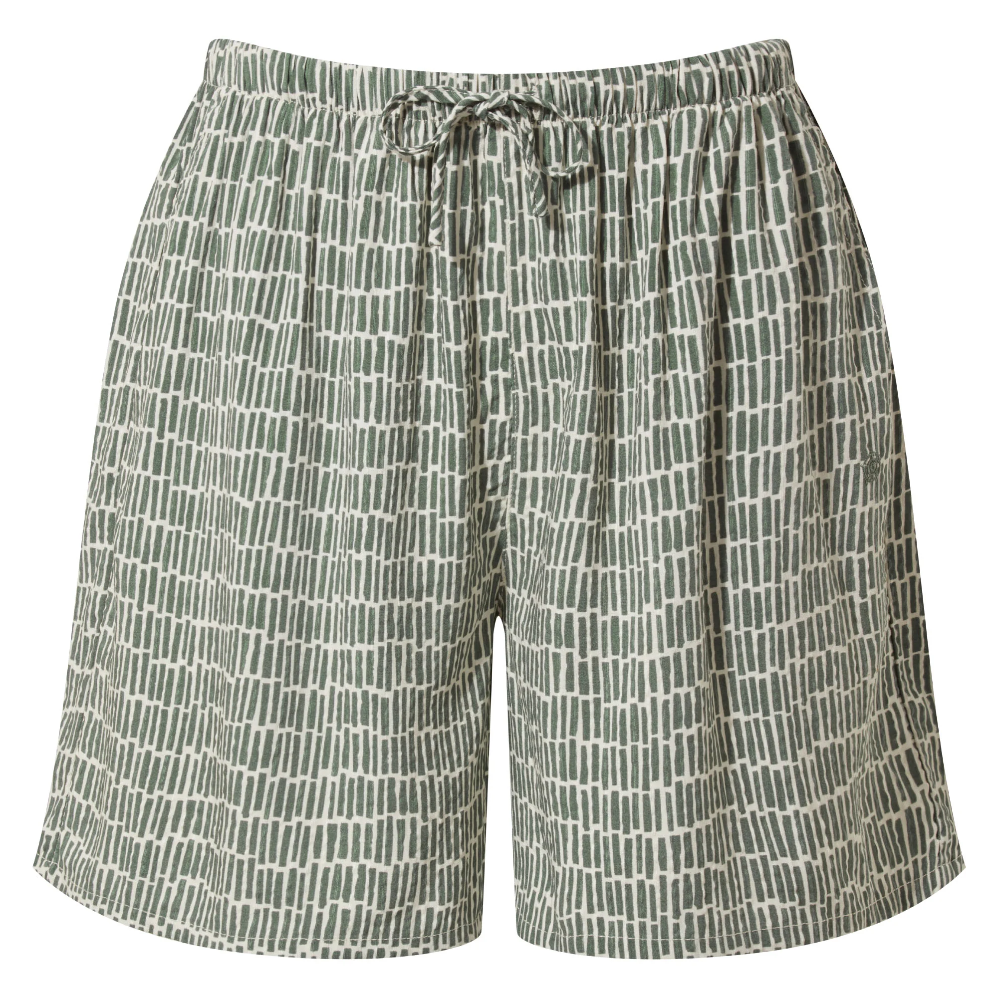 Callie Womens Ecoverse Shorts - Green Dash Print - Image 6