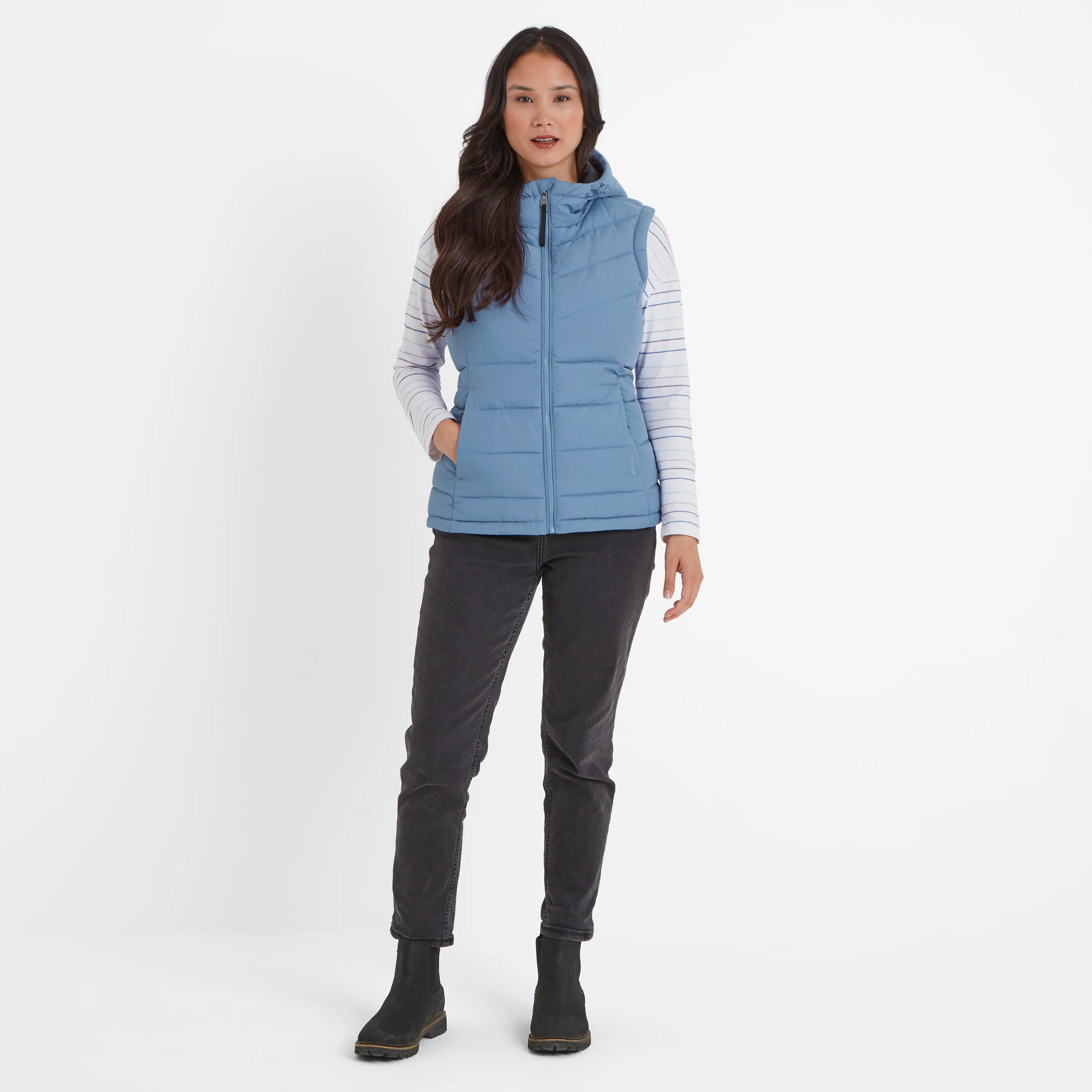 Calvo Womens Padded Gilet - Misty Blue - Image 3