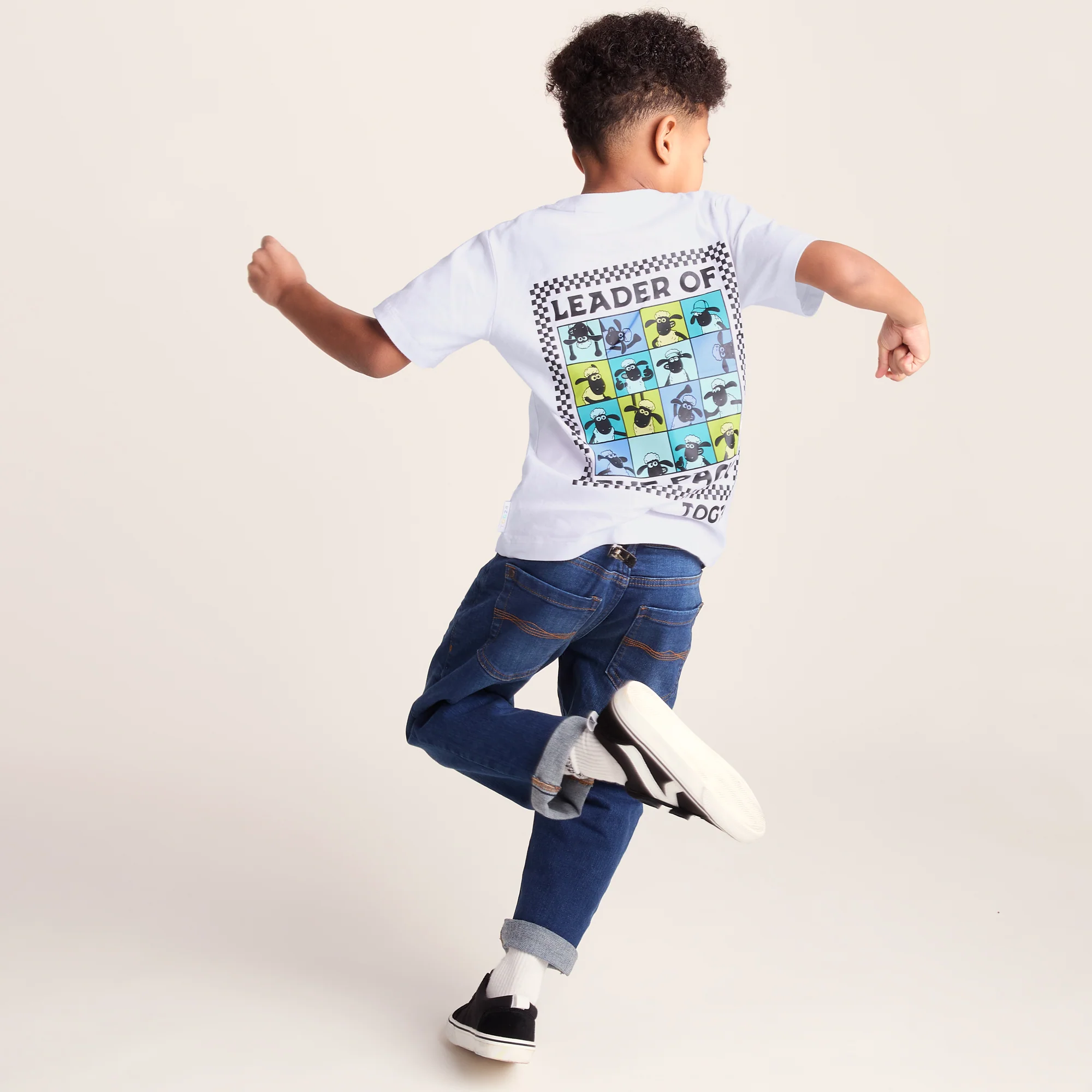 Cameroon Kids Shaun the Sheep T-Shirt - Optic White/Spearmint Green - Image 3