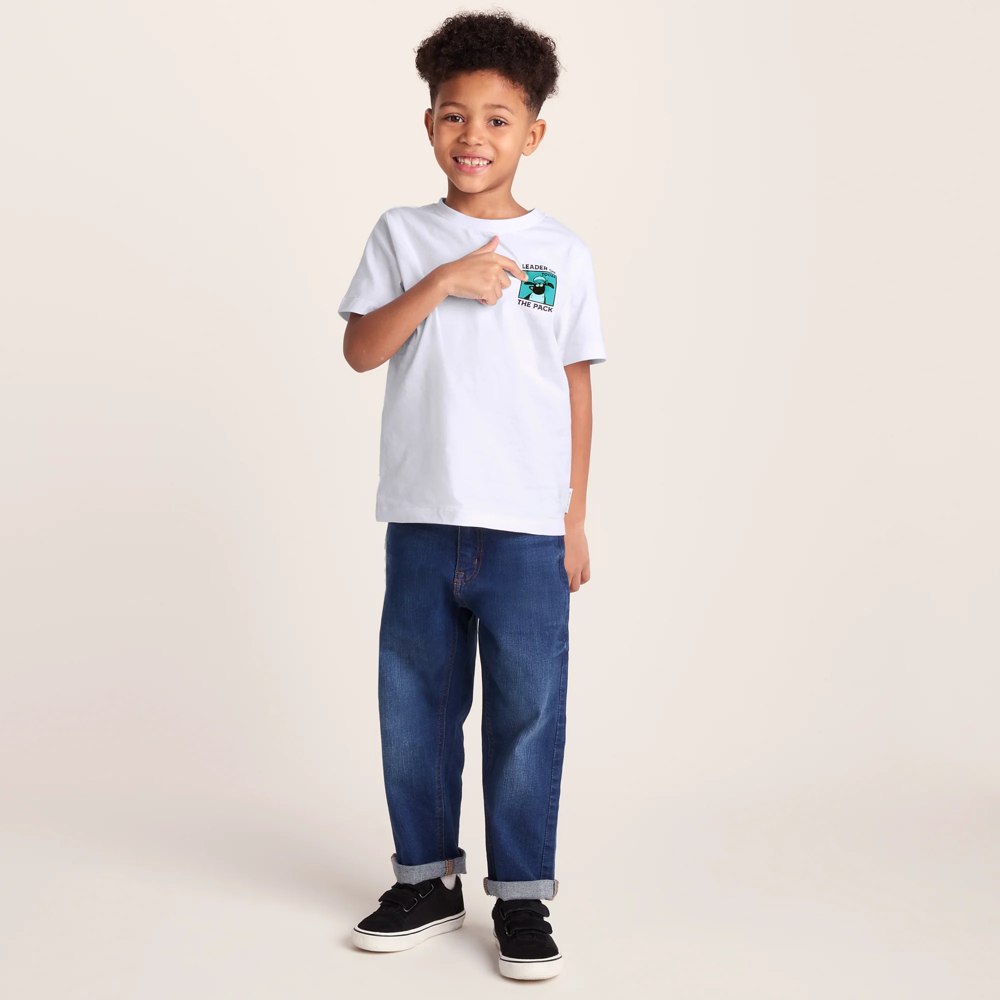 Cameroon Kids Shaun the Sheep T-Shirt - Optic White/Spearmint Green - Image 6