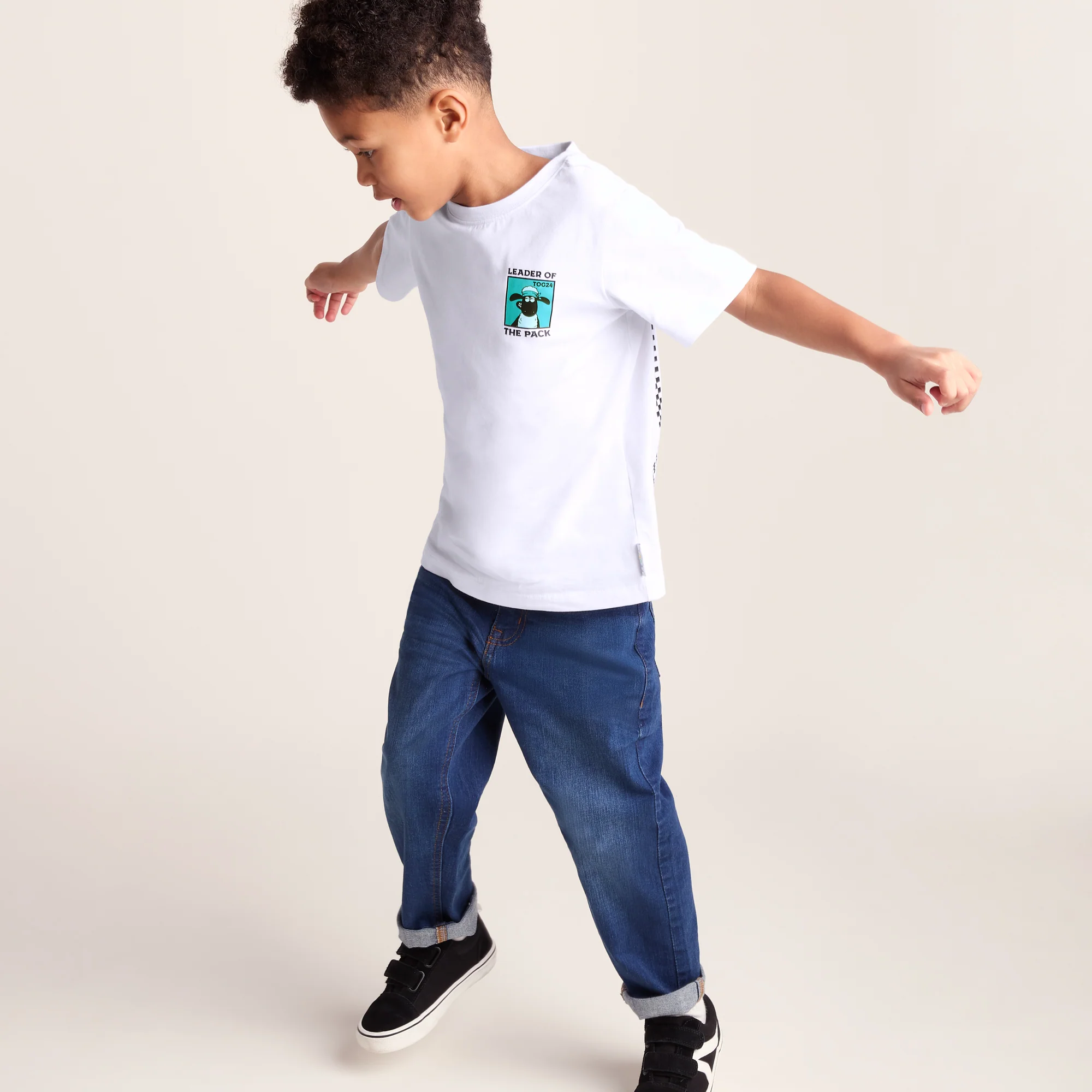 Cameroon Kids Shaun the Sheep T-Shirt - Optic White/Spearmint Green - Image 7