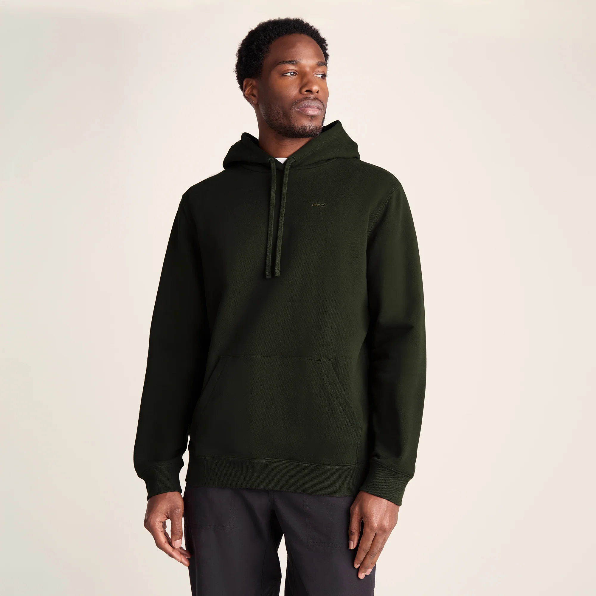 Carlton Mens Oversized Heavyweight 100% Cotton Hoody - Dark Olive Green - Image 2