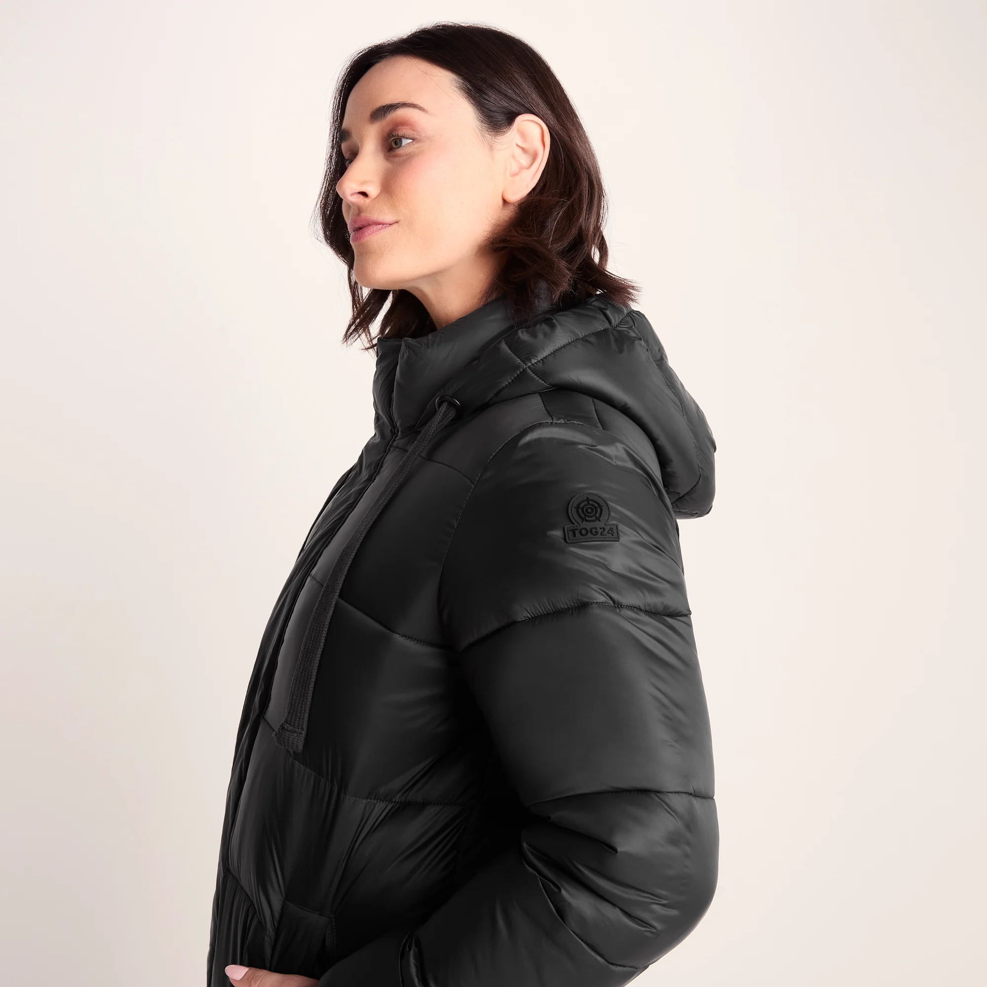 Cautley Womens Long Padded Shower Resistant Jacket - Black - Image 6