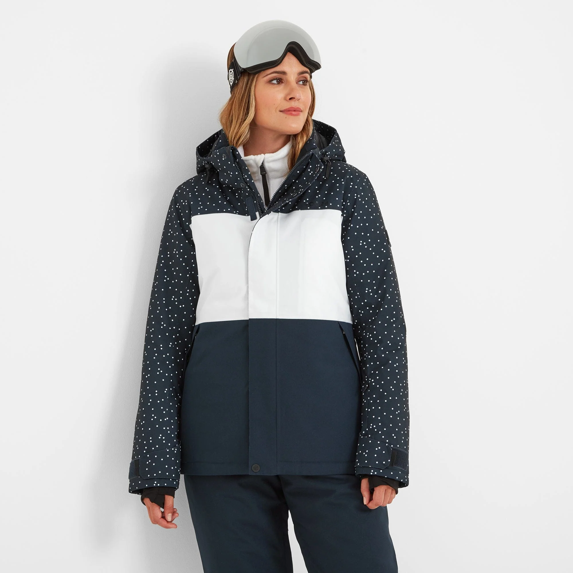 Cinder Womens Ski Jacket - Dark Indigo Confetti Print/Dark Indigo - Image 11