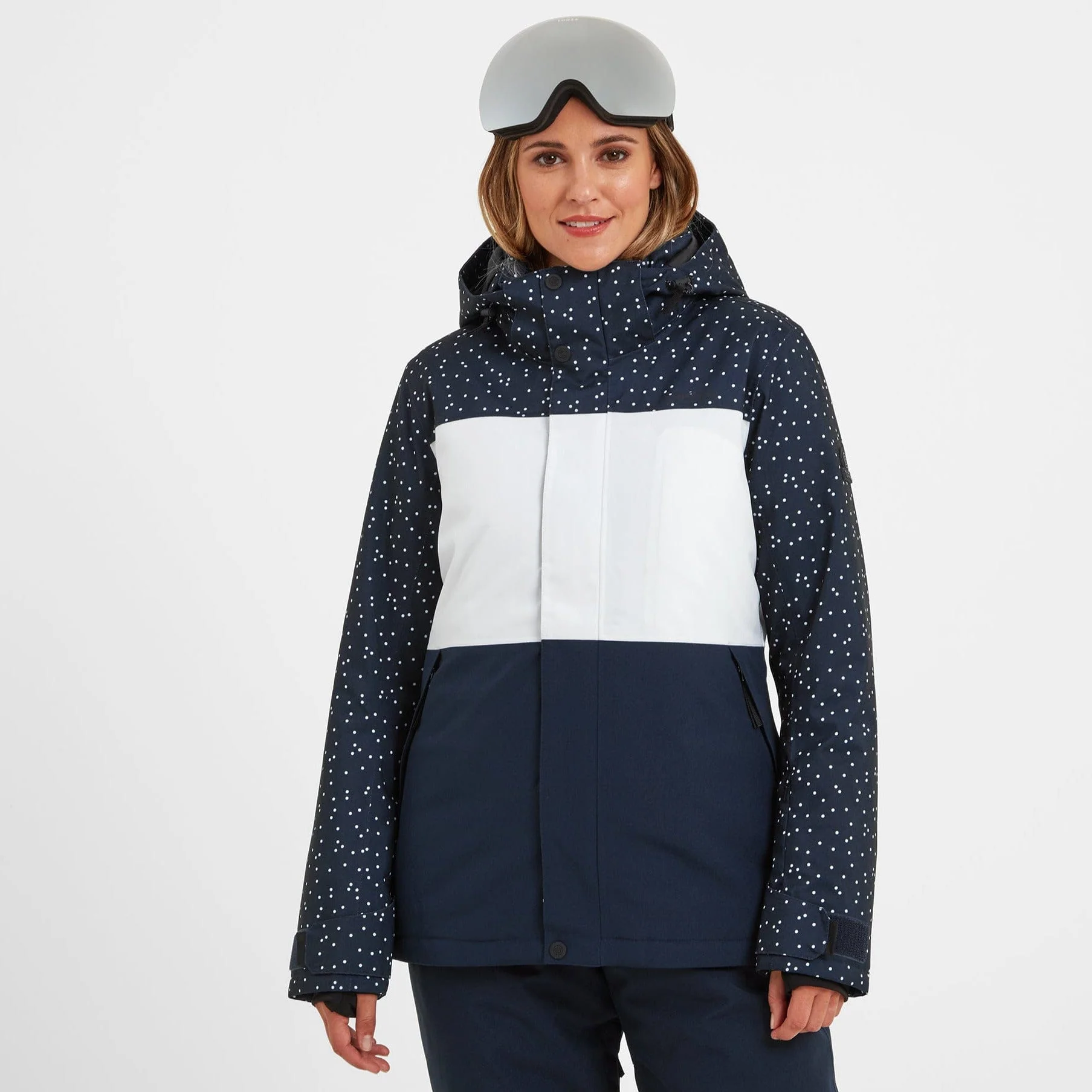 Cinder Womens Ski Jacket - Dark Indigo Confetti Print/Dark Indigo - Image 2