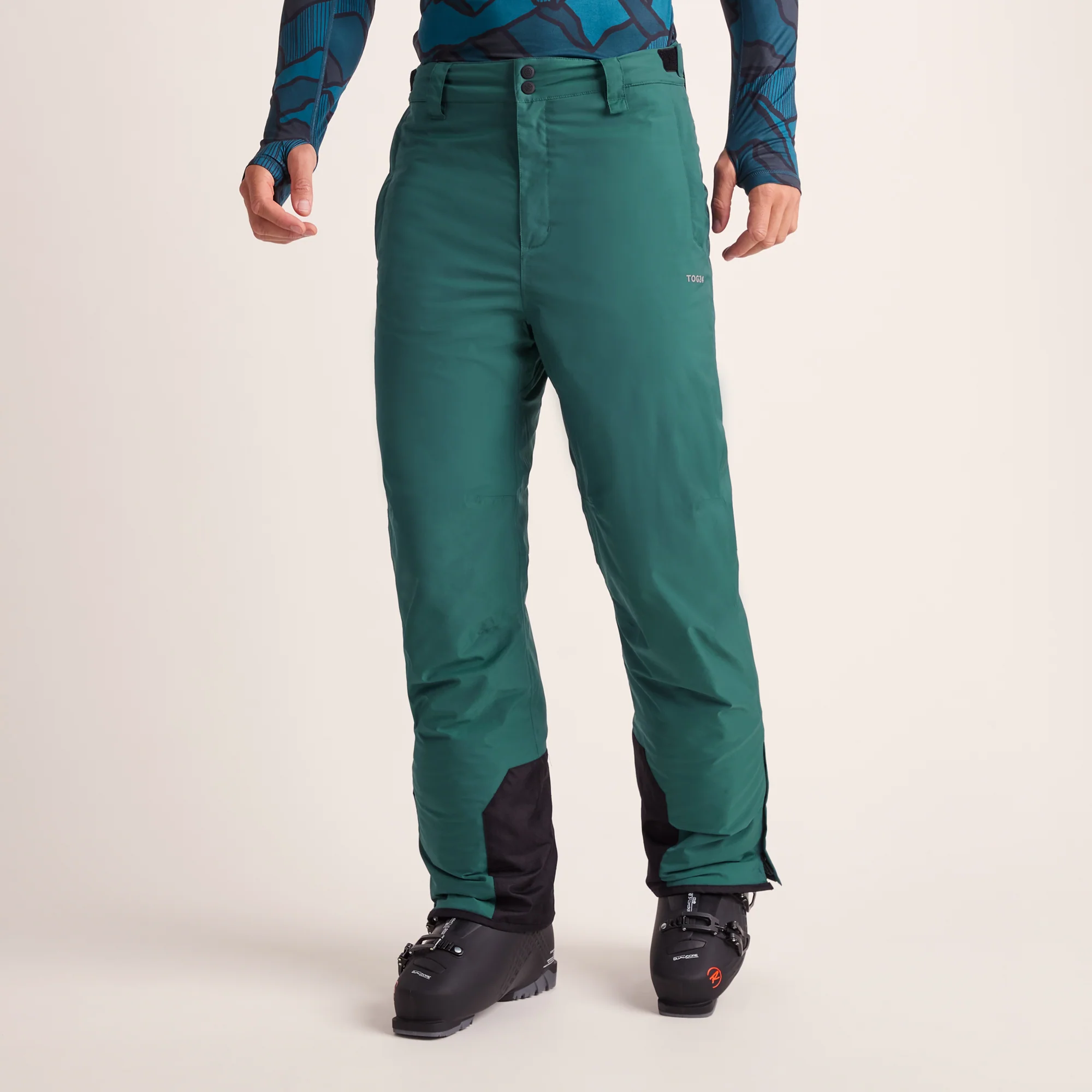 Clusaz Mens Waterproof Insulated Salopettes - Dark Turquoise - Image 2