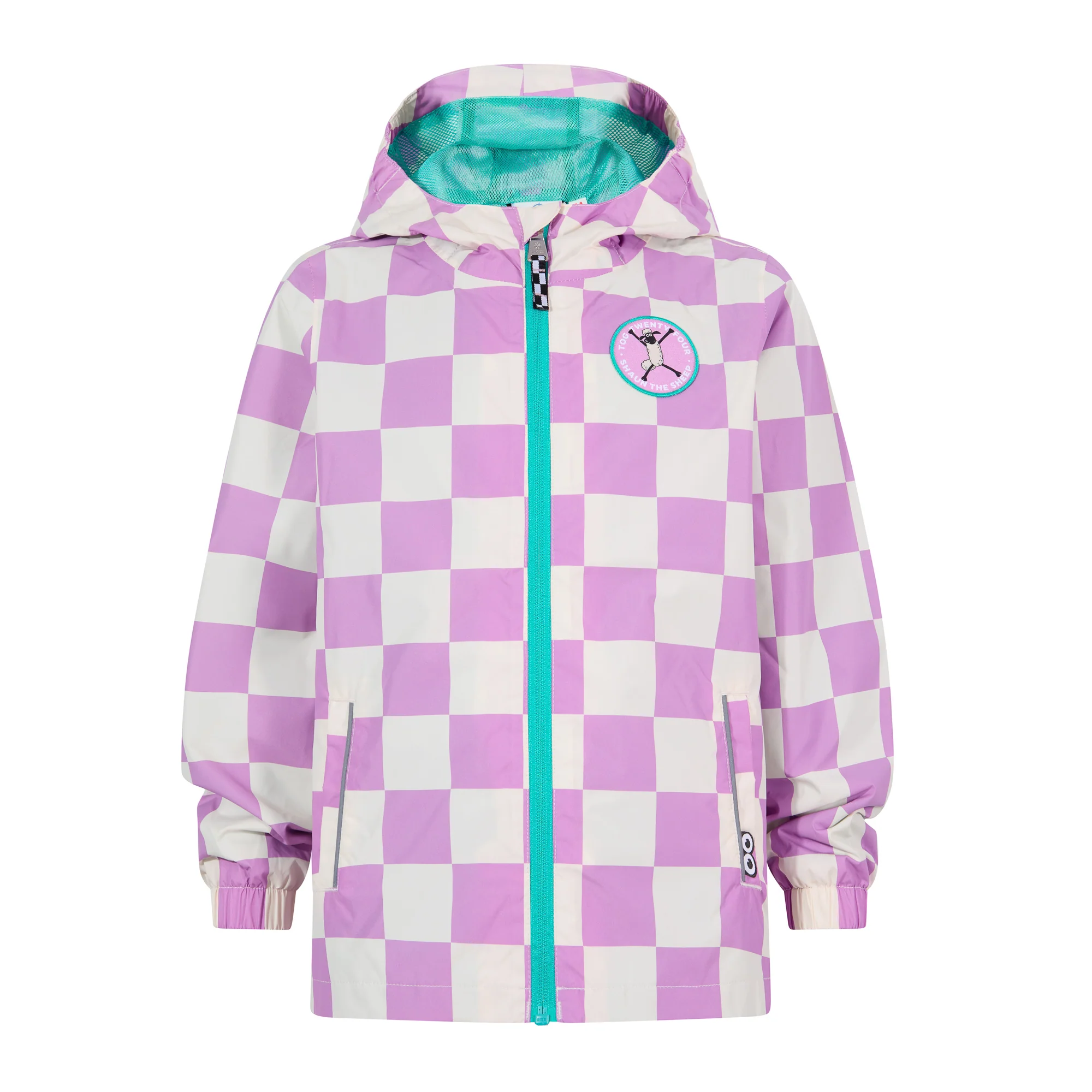 Cohampshire Kids Shaun the Sheep Waterproof Jacket - Lilac Haze/White Checkerboard - Image 10