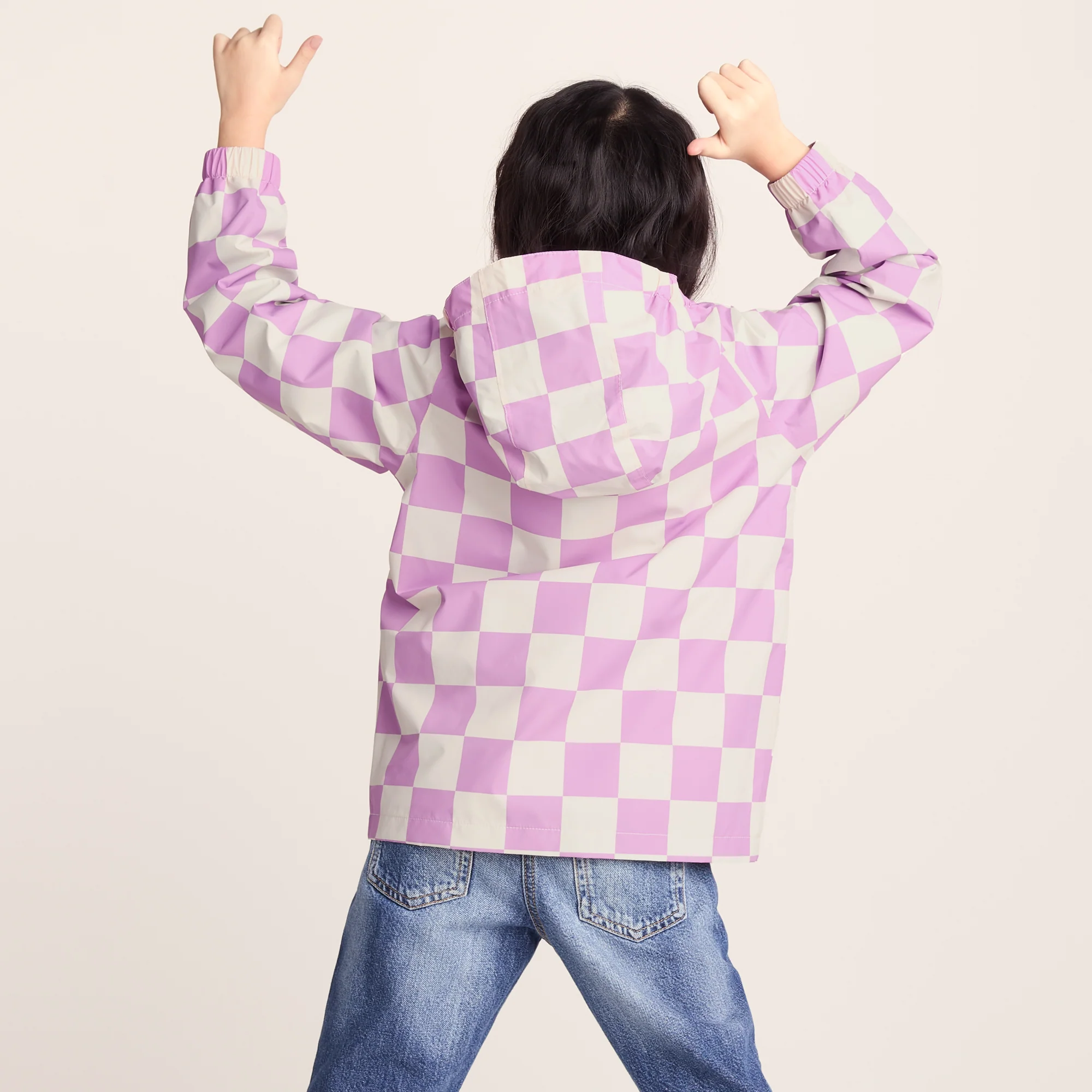 Cohampshire Kids Shaun the Sheep Waterproof Jacket - Lilac Haze/White Checkerboard - Image 5