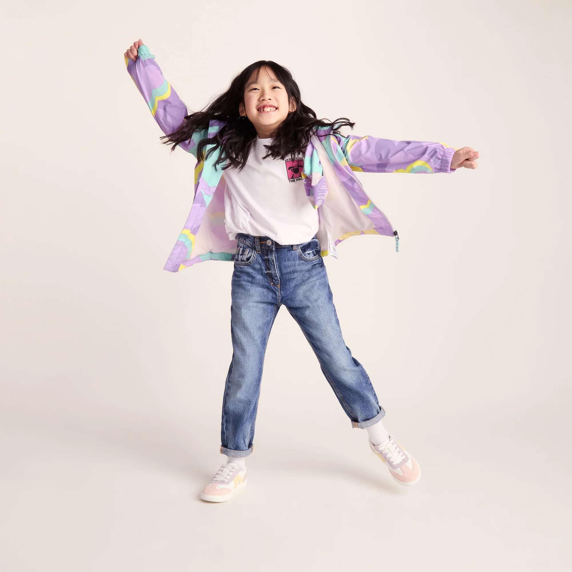 Copley Kids Waterproof Jacket - Lilac Cloud Print - Image 8