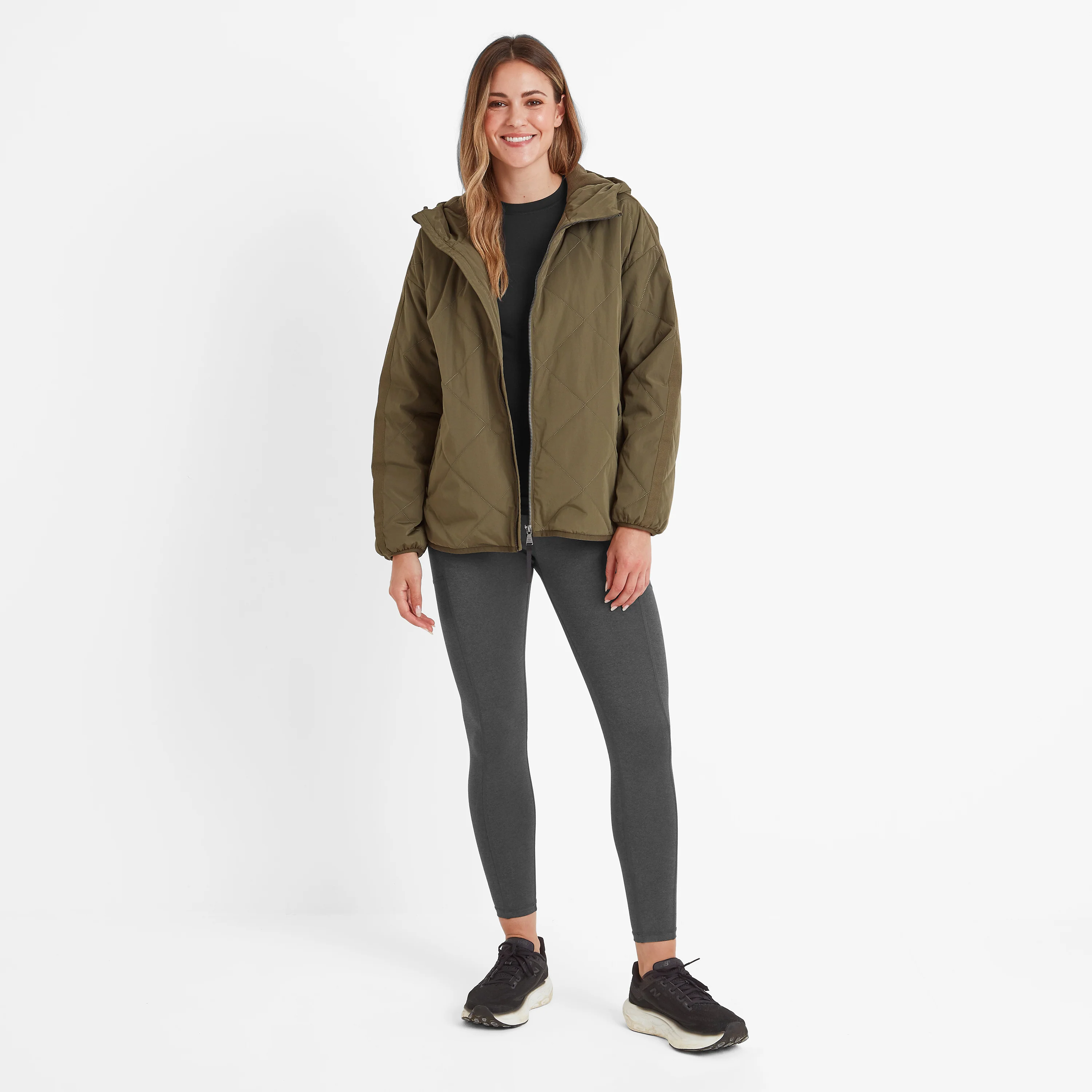 Corlae Womens Oversized Shower Resistant Insulated Jacket - Khaki - Image 3