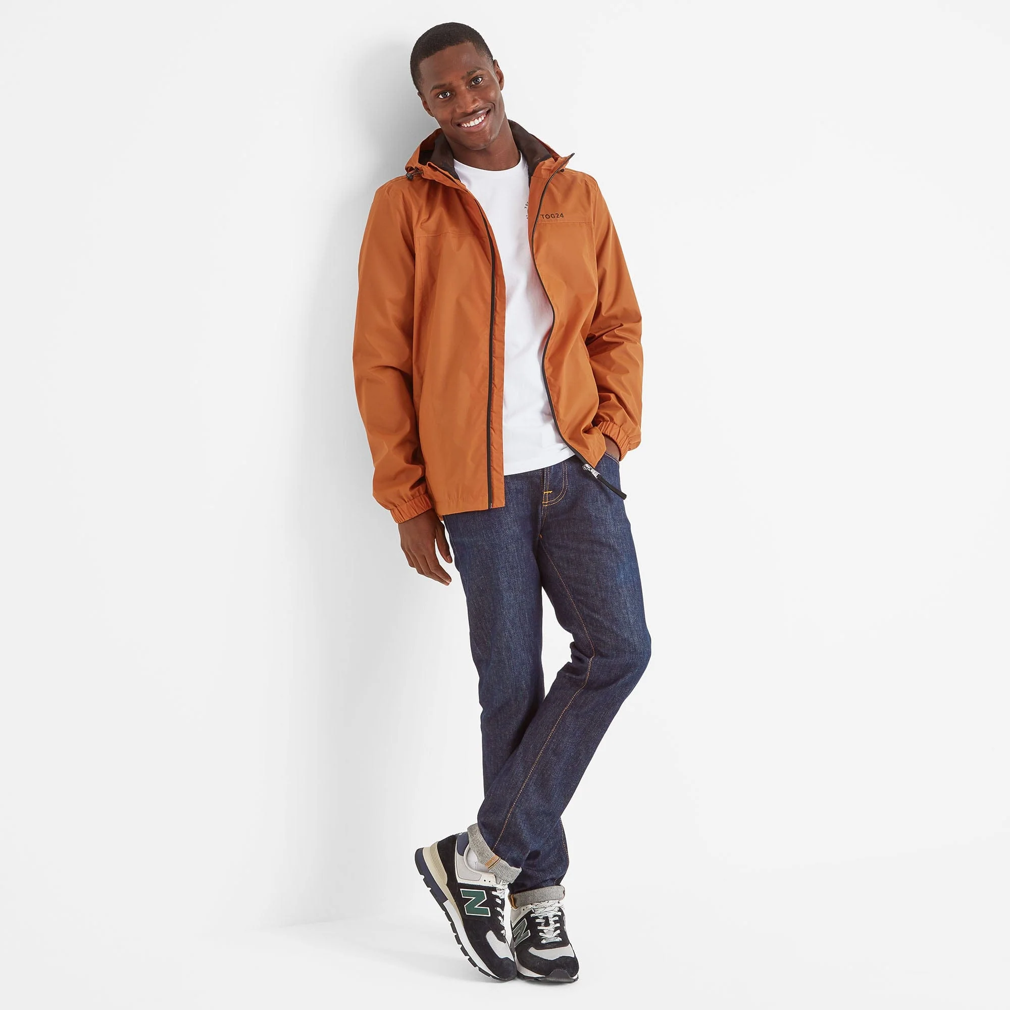 Craven Mens Waterproof Packaway Jacket - Dark Orange - Image 3