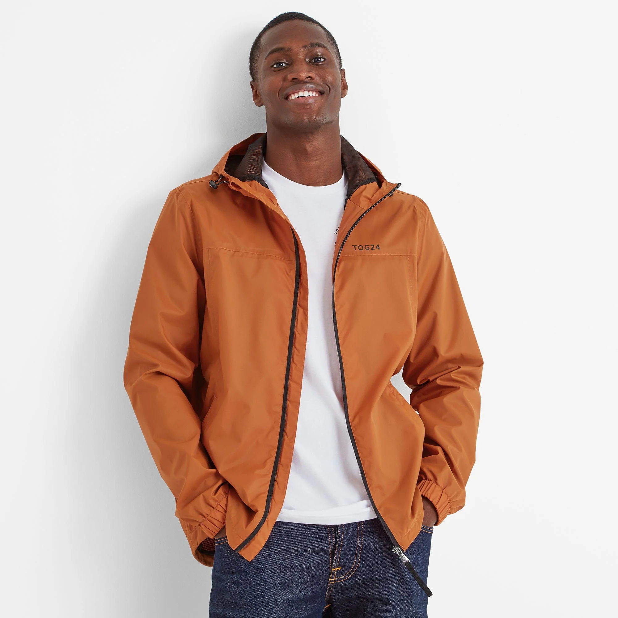 Craven Mens Waterproof Packaway Jacket - Dark Orange - Image 5