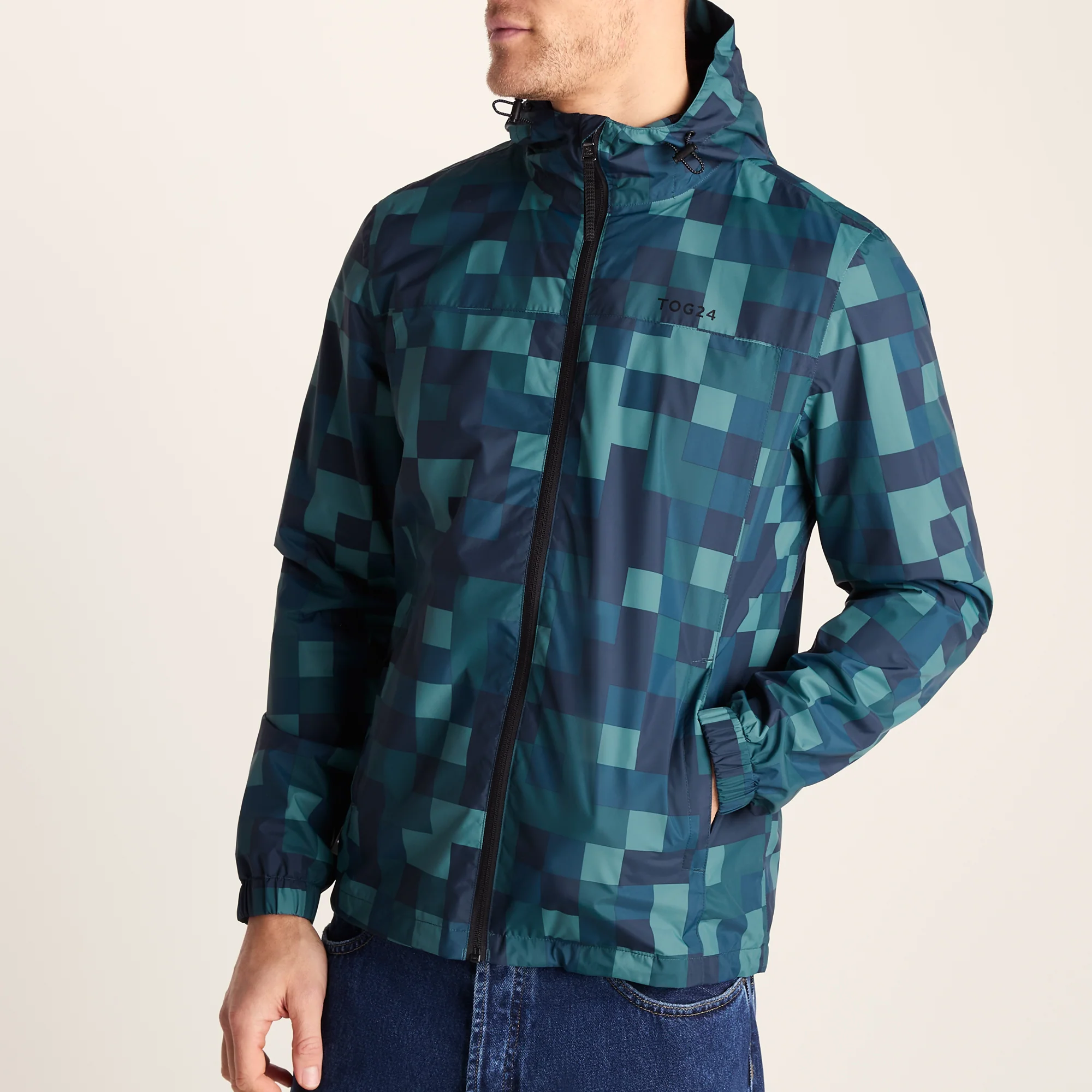 Craven Mens Waterproof Packaway Jacket - Blue Pixel - Image 6