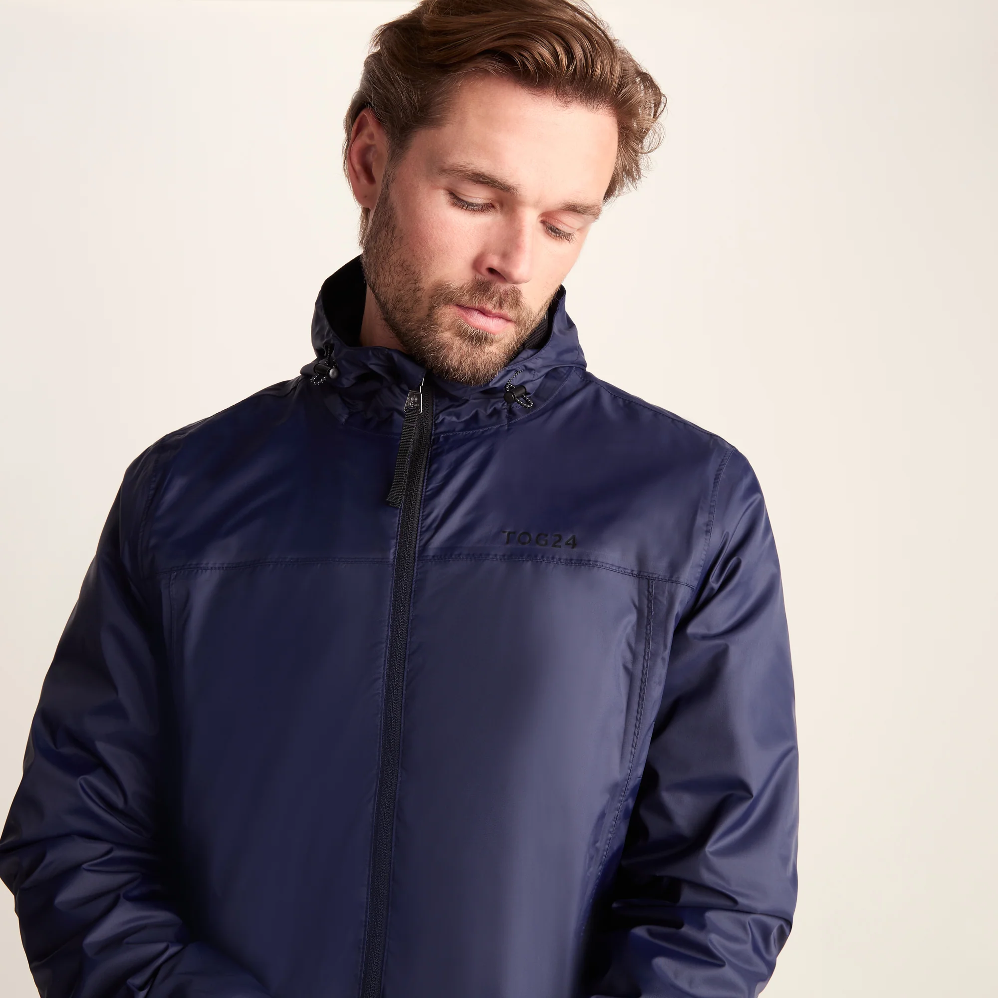 Craven Mens Waterproof Packaway Jacket - Navy - Image 5