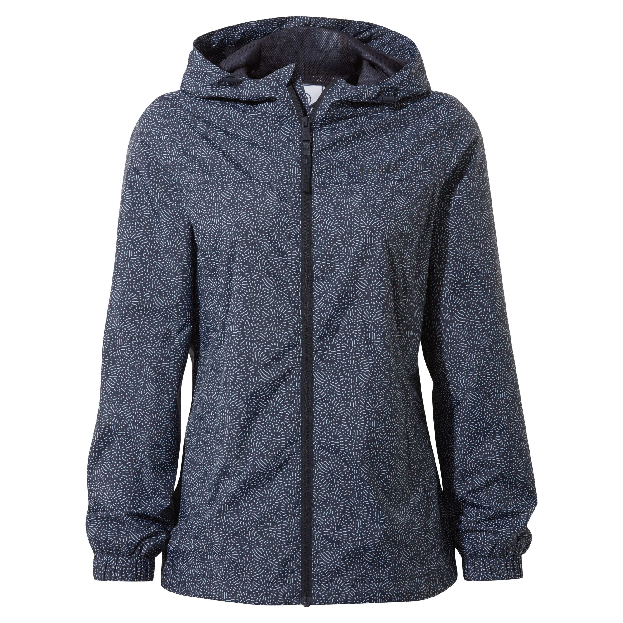 Craven Womens Waterproof Packaway Jacket - Dk Indigo Abstract Print - Image 7