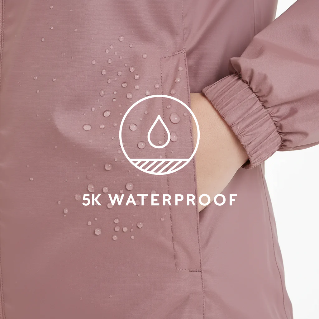 Craven Womens Waterproof Packaway Jacket - Mauve - Image 7