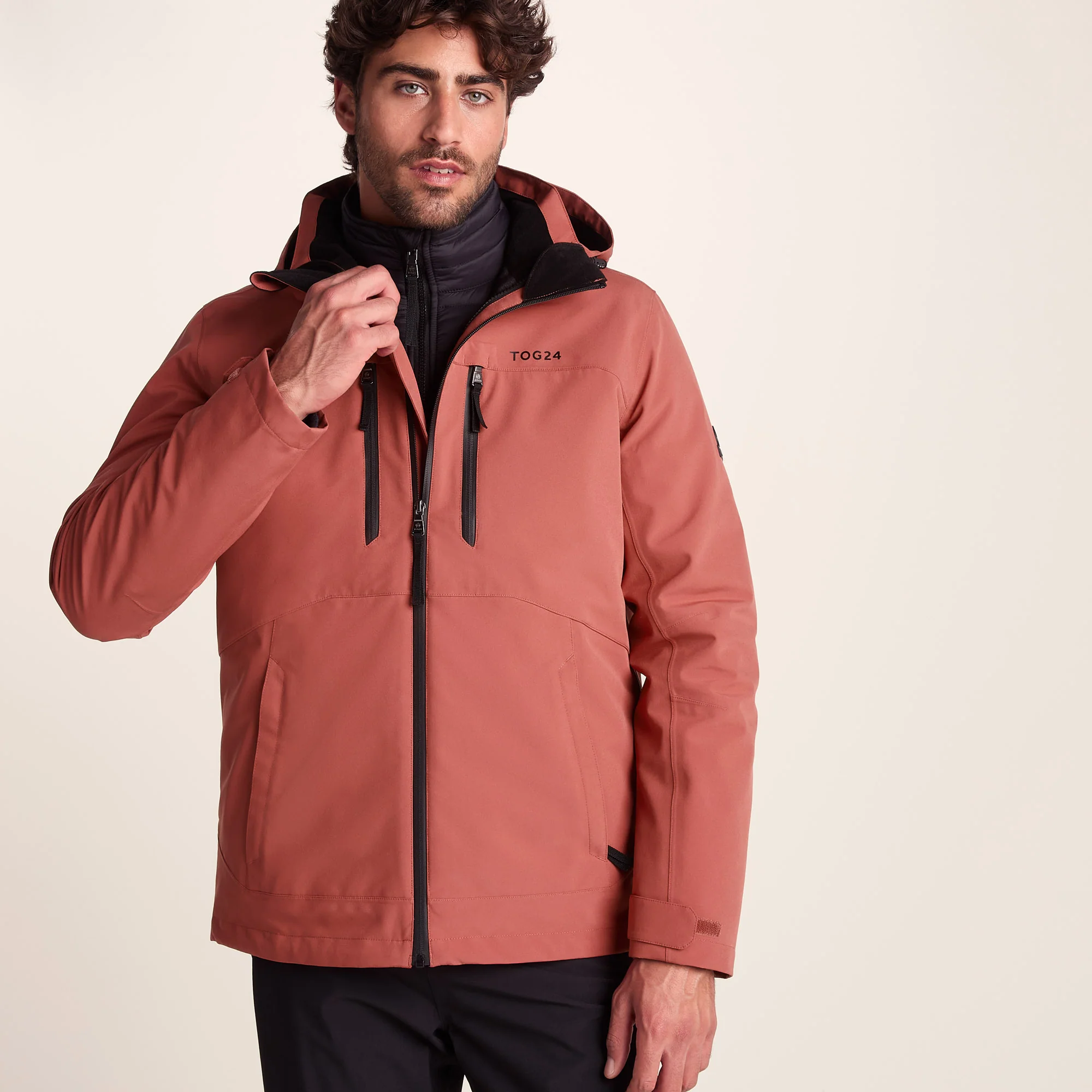 Denton Mens 3-in-1 Waterproof Jacket - Clay