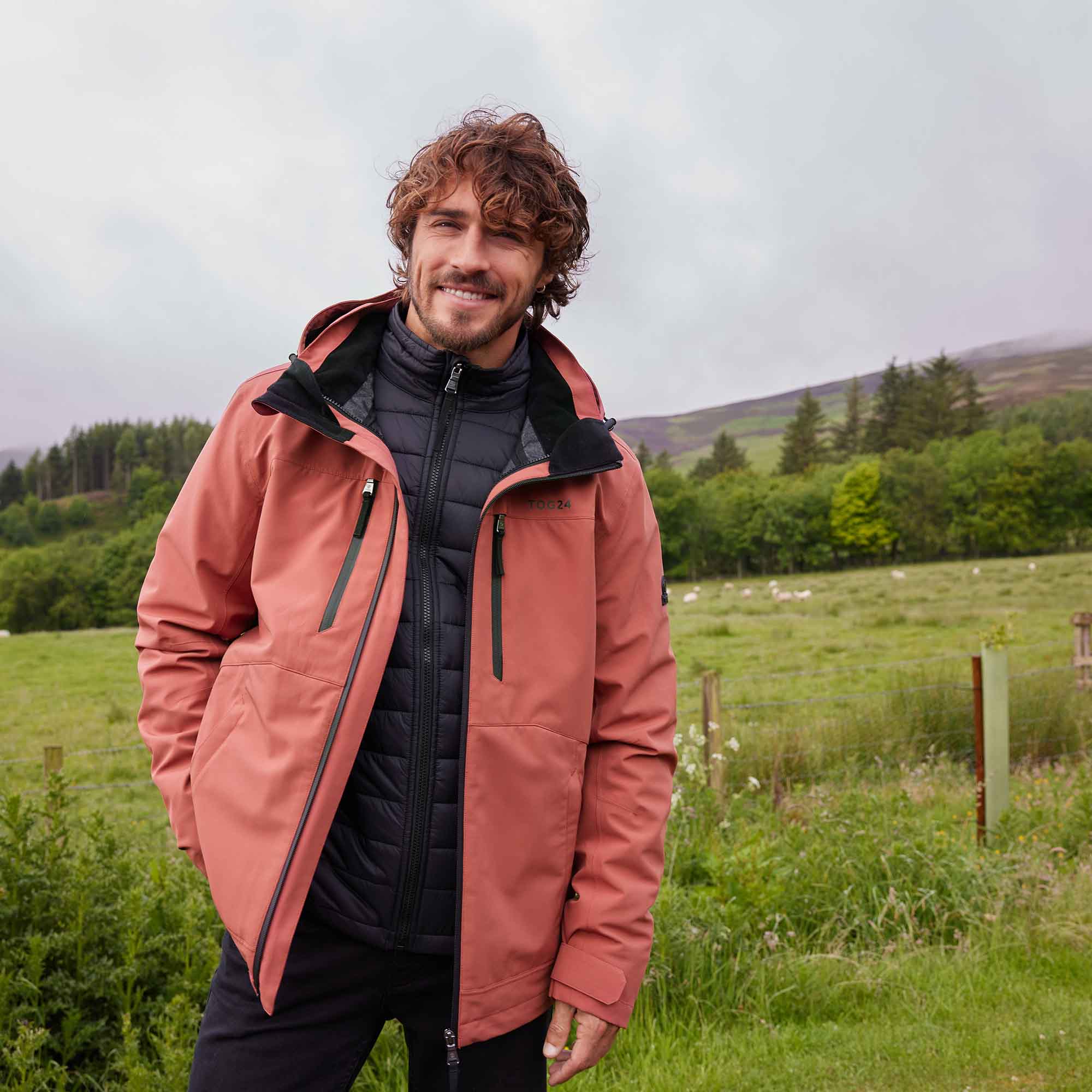 Denton Mens 3-in-1 Waterproof Jacket - Clay - Image 3