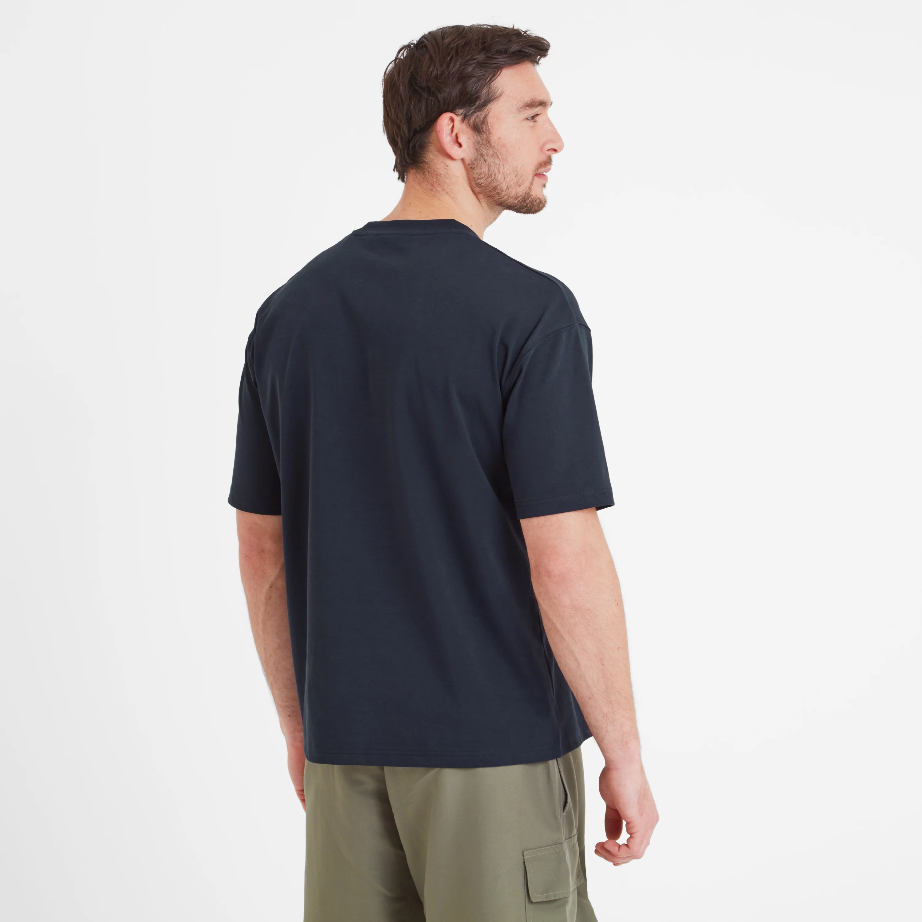 Denva Mens Oversized Premium Heavyweight 100% Cotton Jersey T-Shirt - Dark Indigo - Image 3