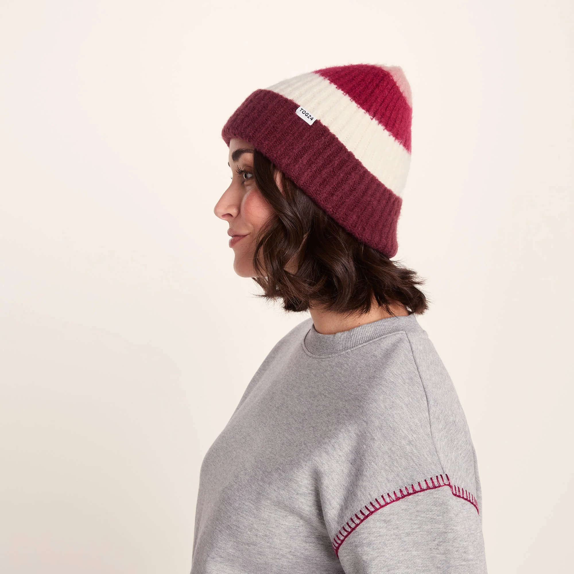 Desmon Knit Hat - Washed Burgundy - Image 2
