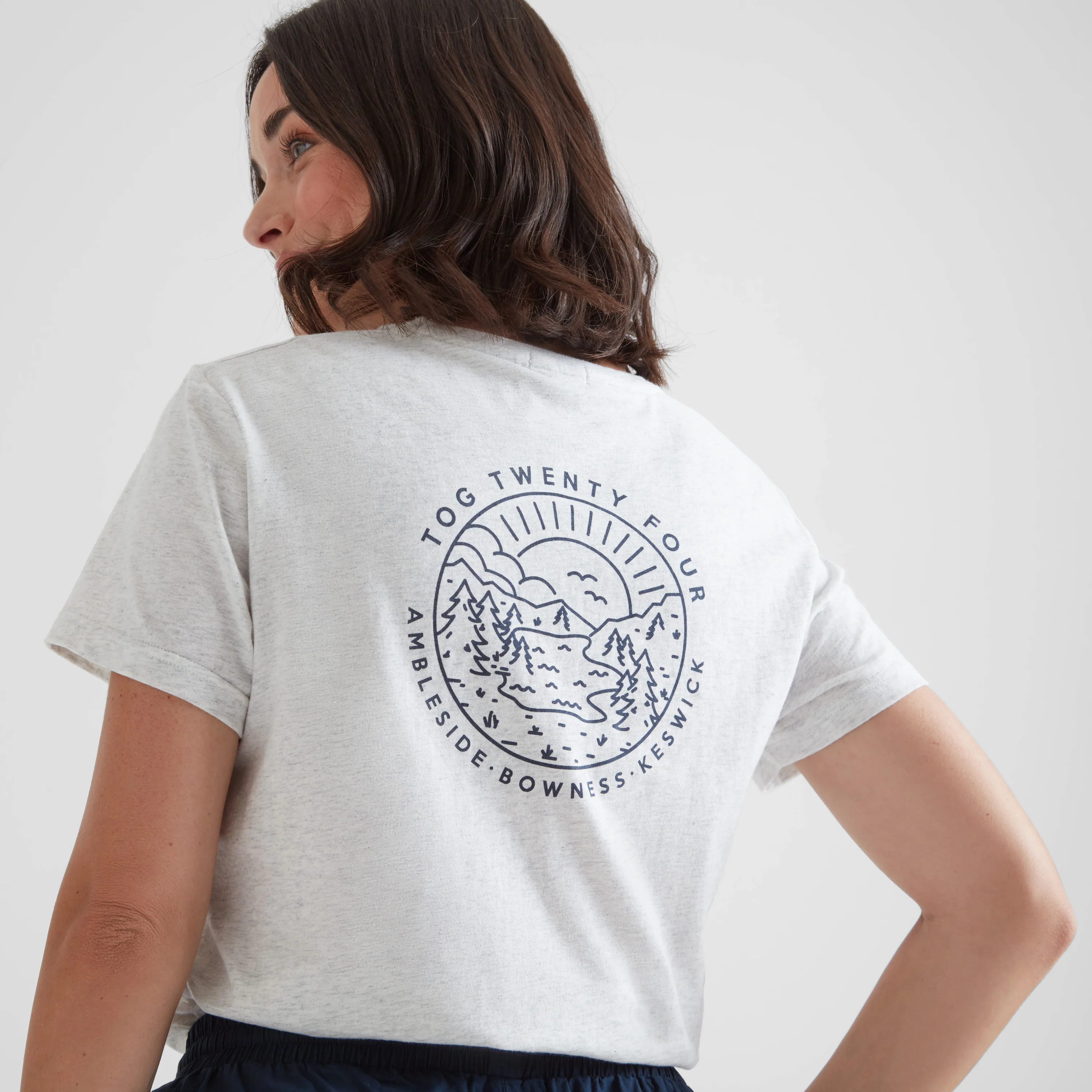 District Womens 100% Cotton Supersoft T-Shirt - Ice Grey Marl - Image 5